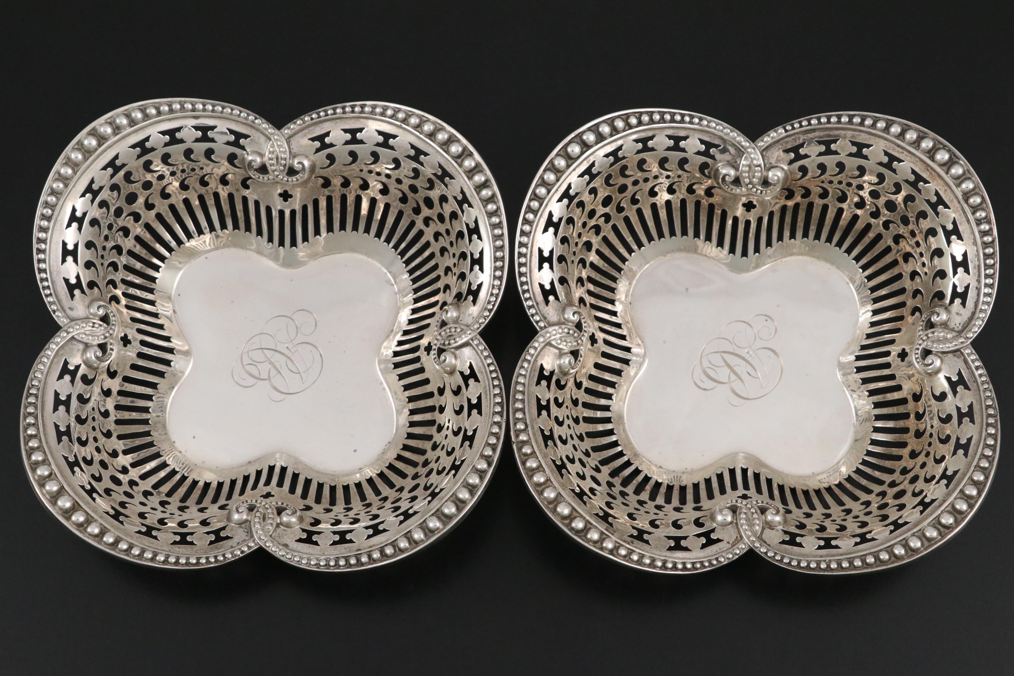 Bailey, Banks & Biddle Monogrammed Sterling Silver Nut Bowls