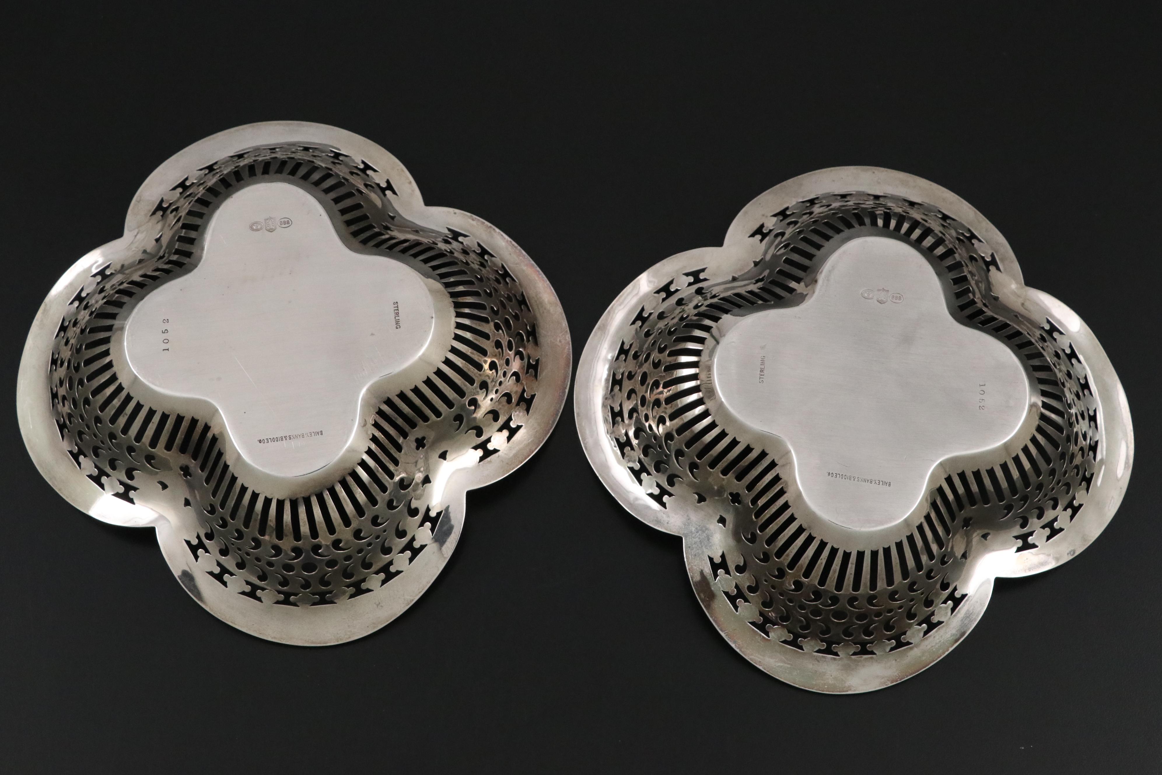 Bailey, Banks & Biddle Monogrammed Sterling Silver Nut Bowls