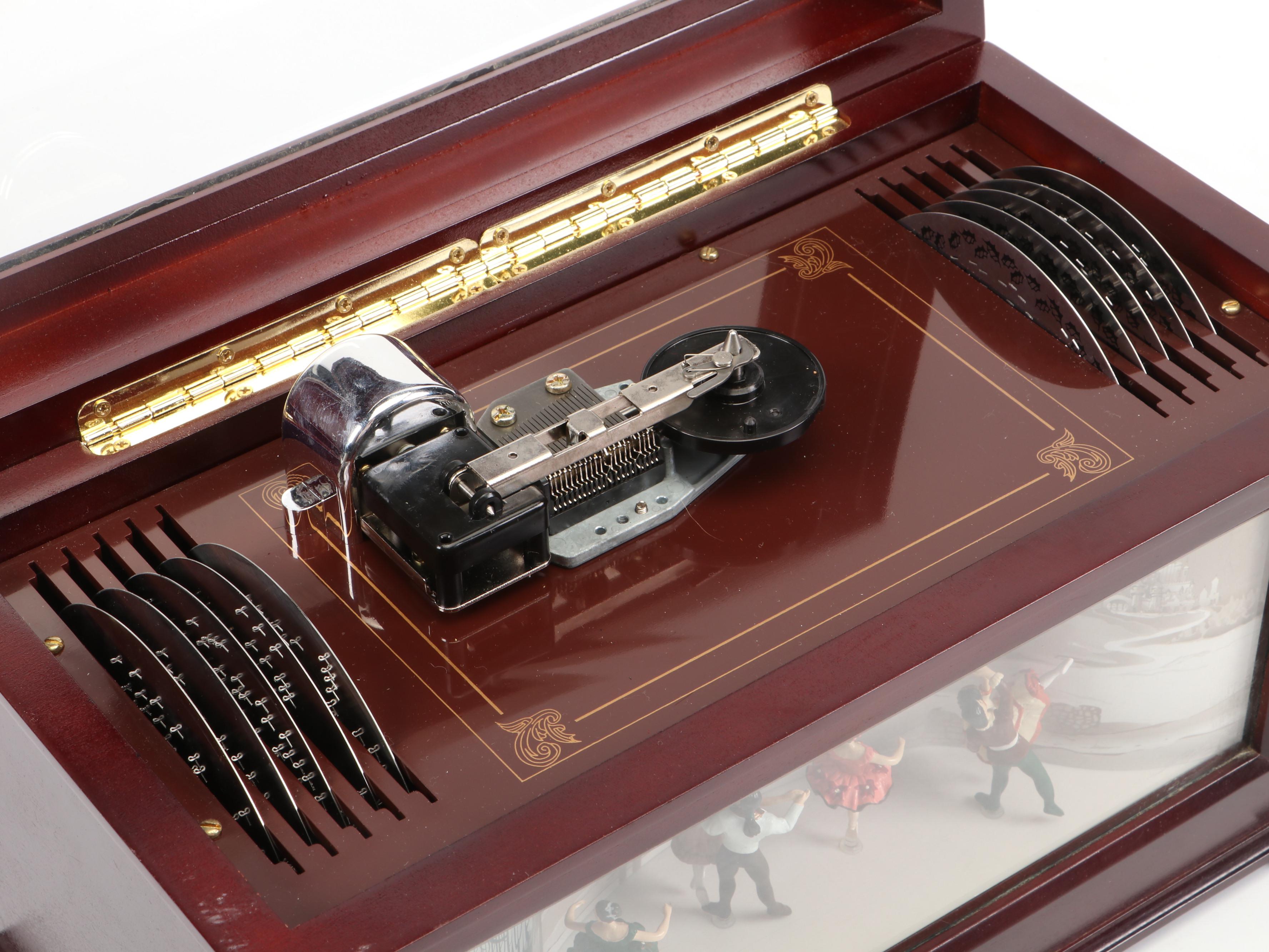 Mr. Christmas Animated Music Box with Changeable Discs and Miniature Diorama