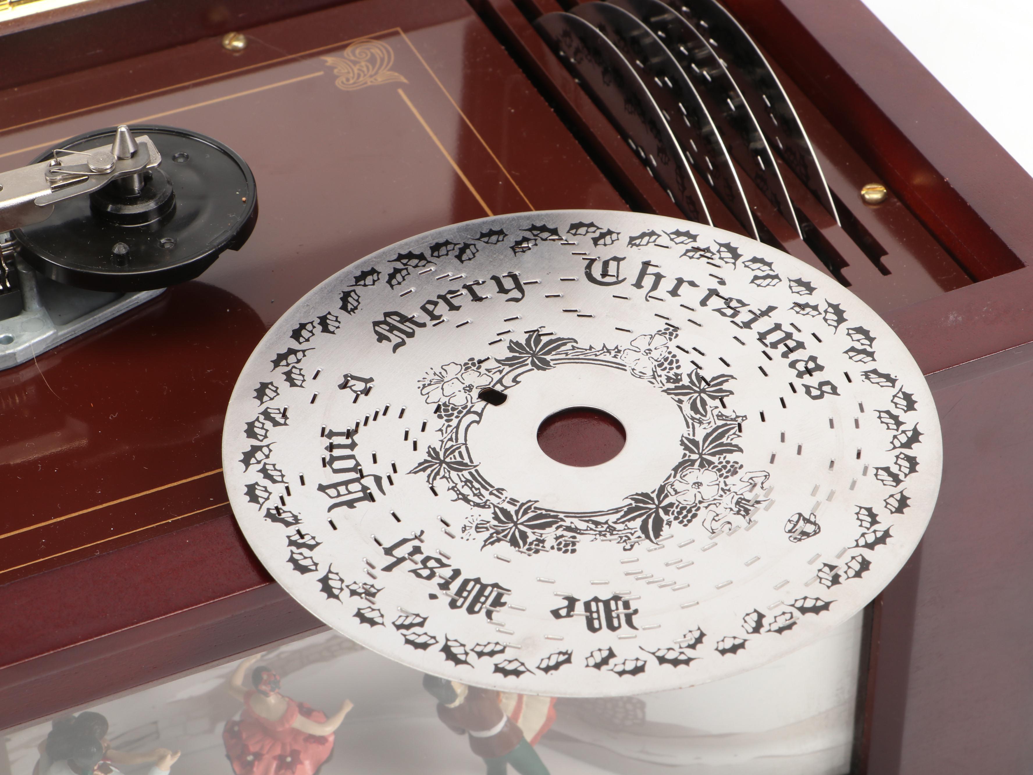 Mr. Christmas Animated Music Box with Changeable Discs and Miniature Diorama