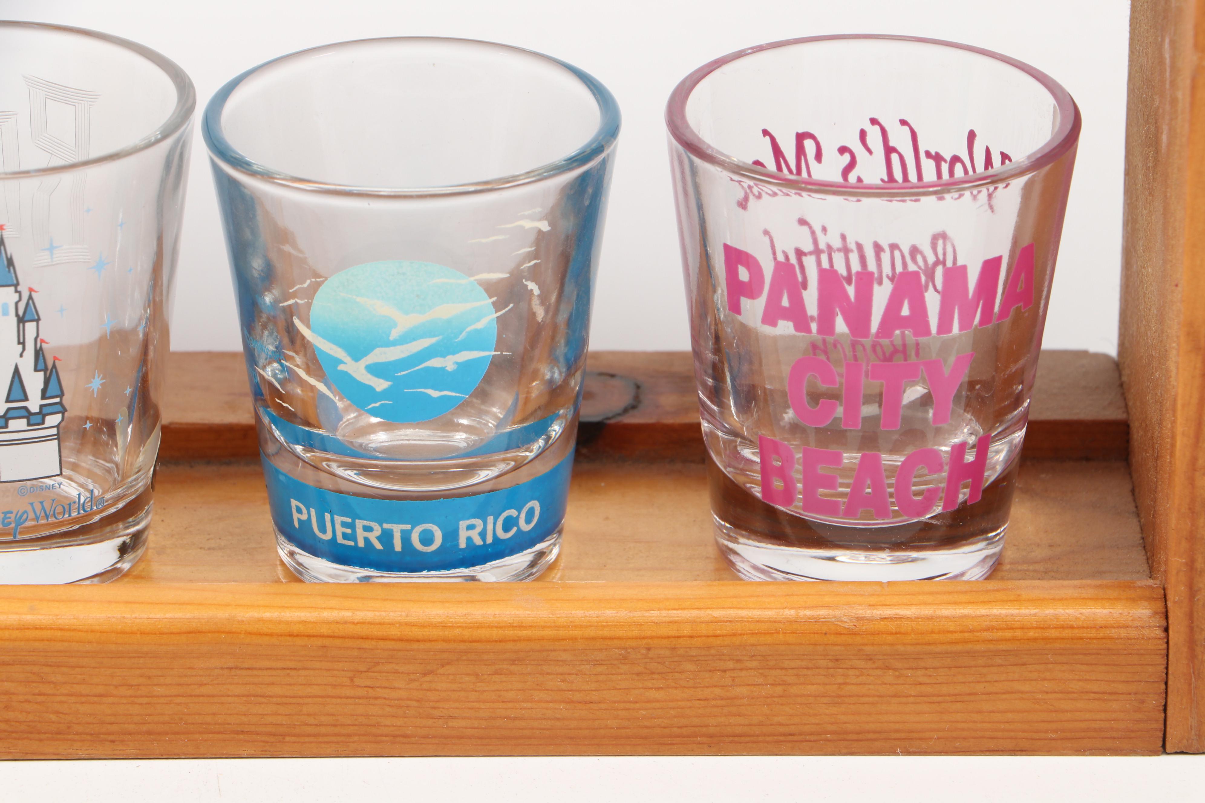 Souvenir and Collectible Shot Glasses with Display Racks