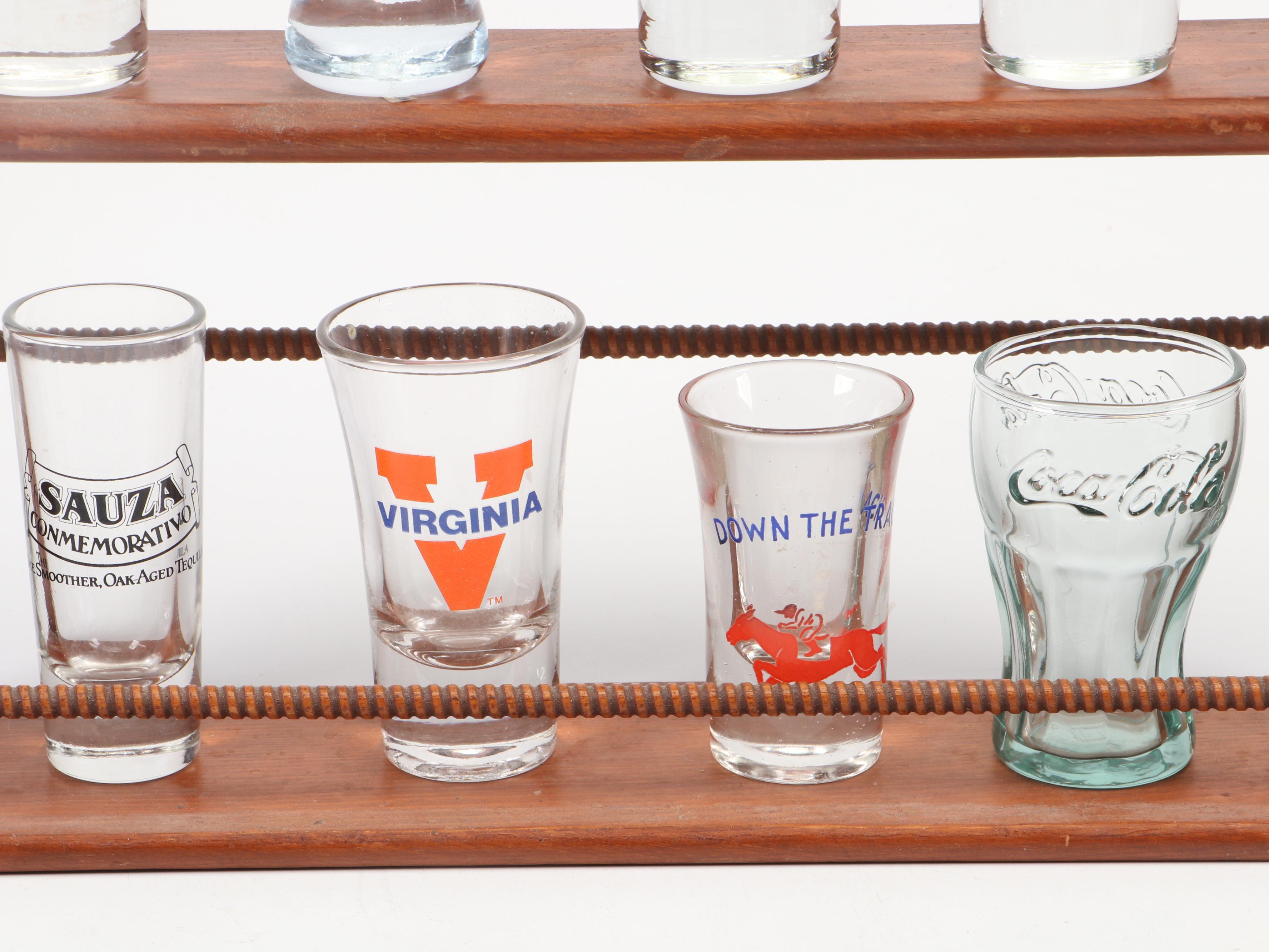Souvenir and Collectible Shot Glasses with Display Racks