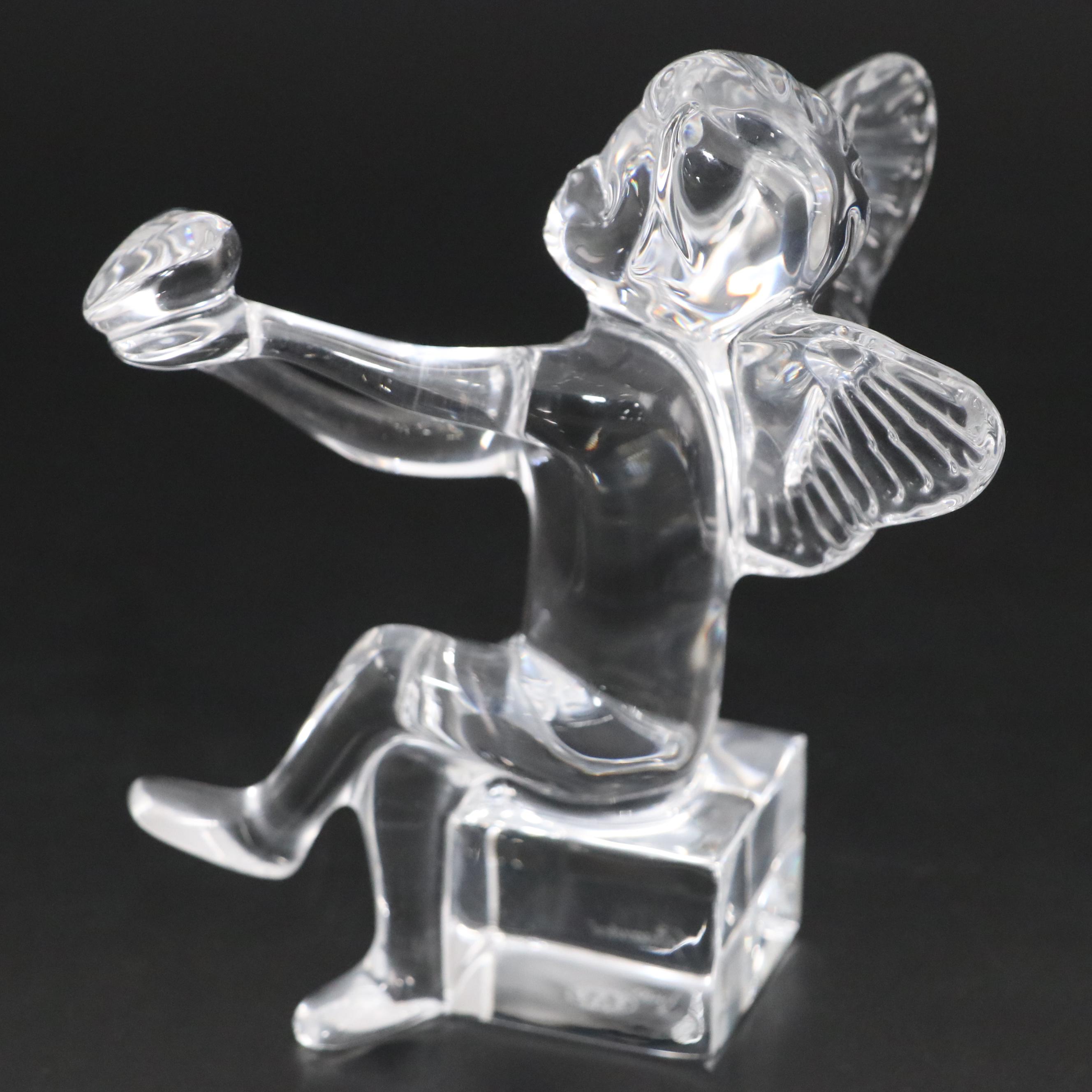 Baccarat Crystal Figurine with Waterford Crystal Clocks