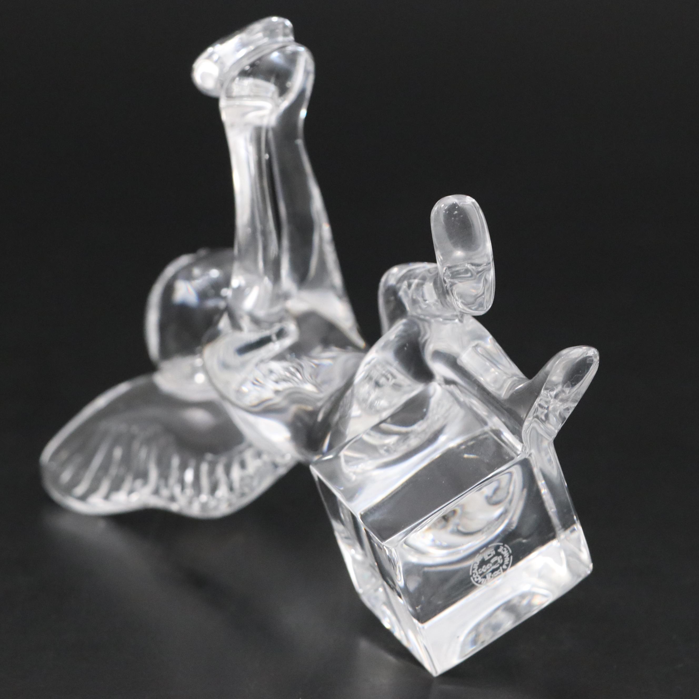 Baccarat Crystal Figurine with Waterford Crystal Clocks