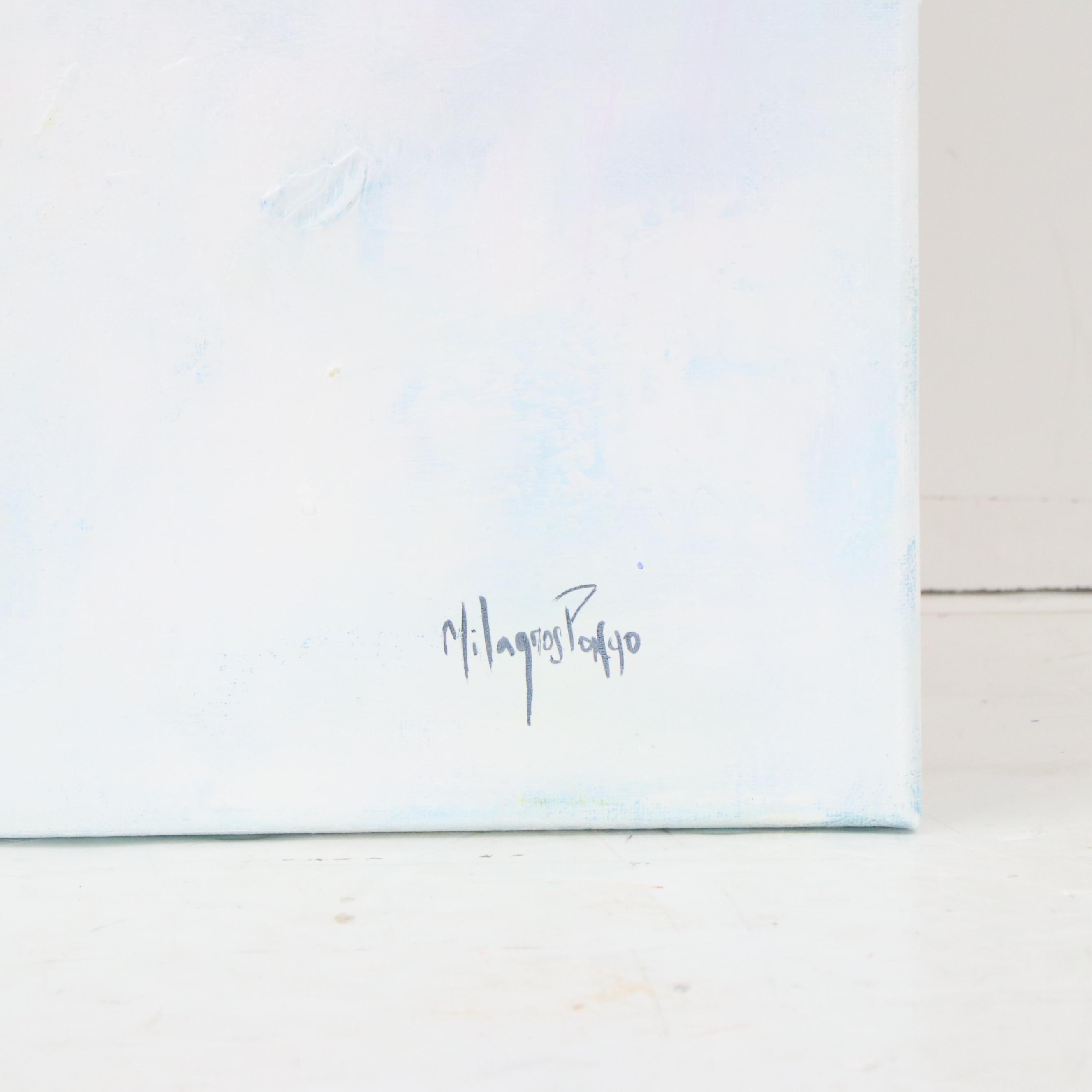 Milagros Pongo Mixed Media Painting "Brige," 21st Century