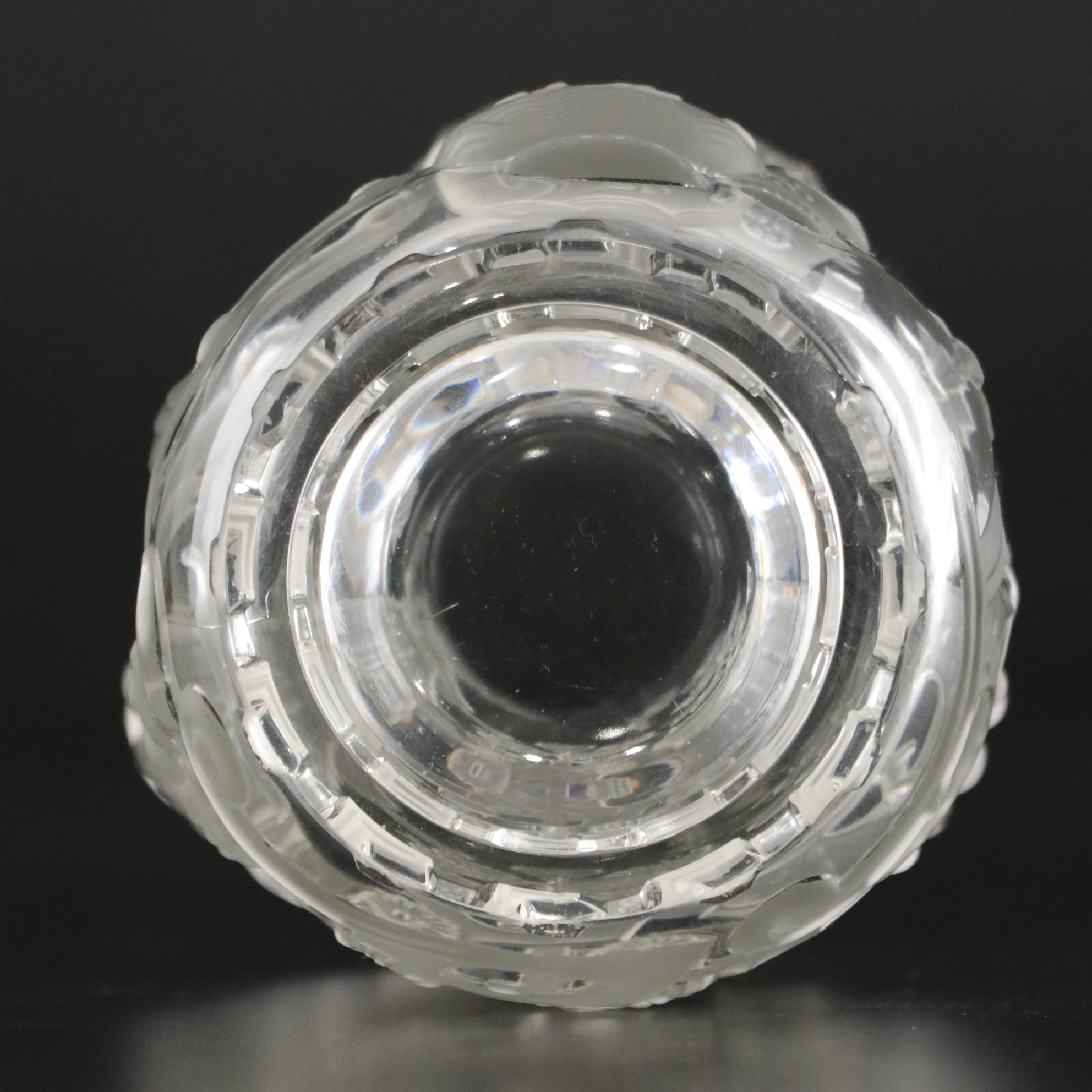 Antique Moser Intaglio Bud Vase With Verlys "Mandarin" Vase, Early 20th Century