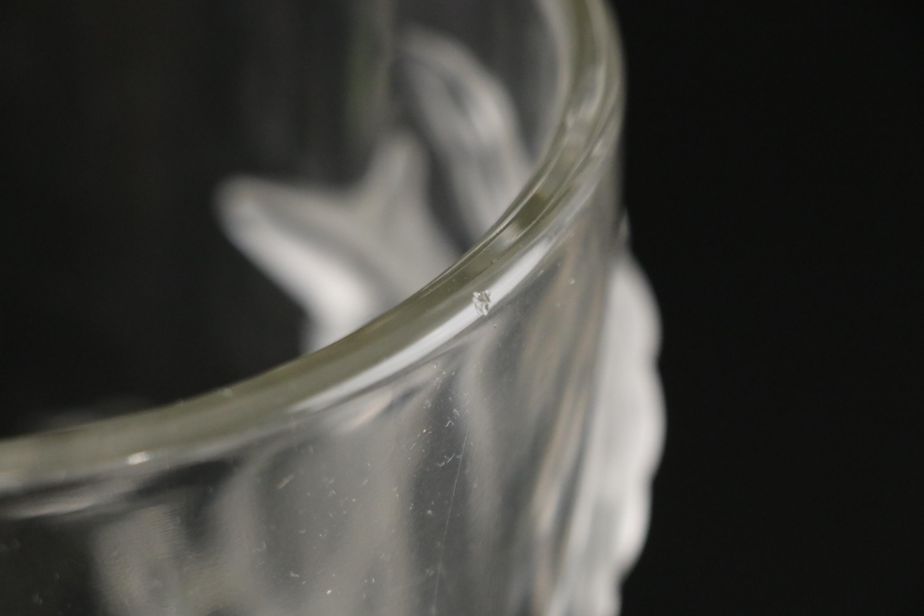 Antique Moser Intaglio Bud Vase With Verlys "Mandarin" Vase, Early 20th Century