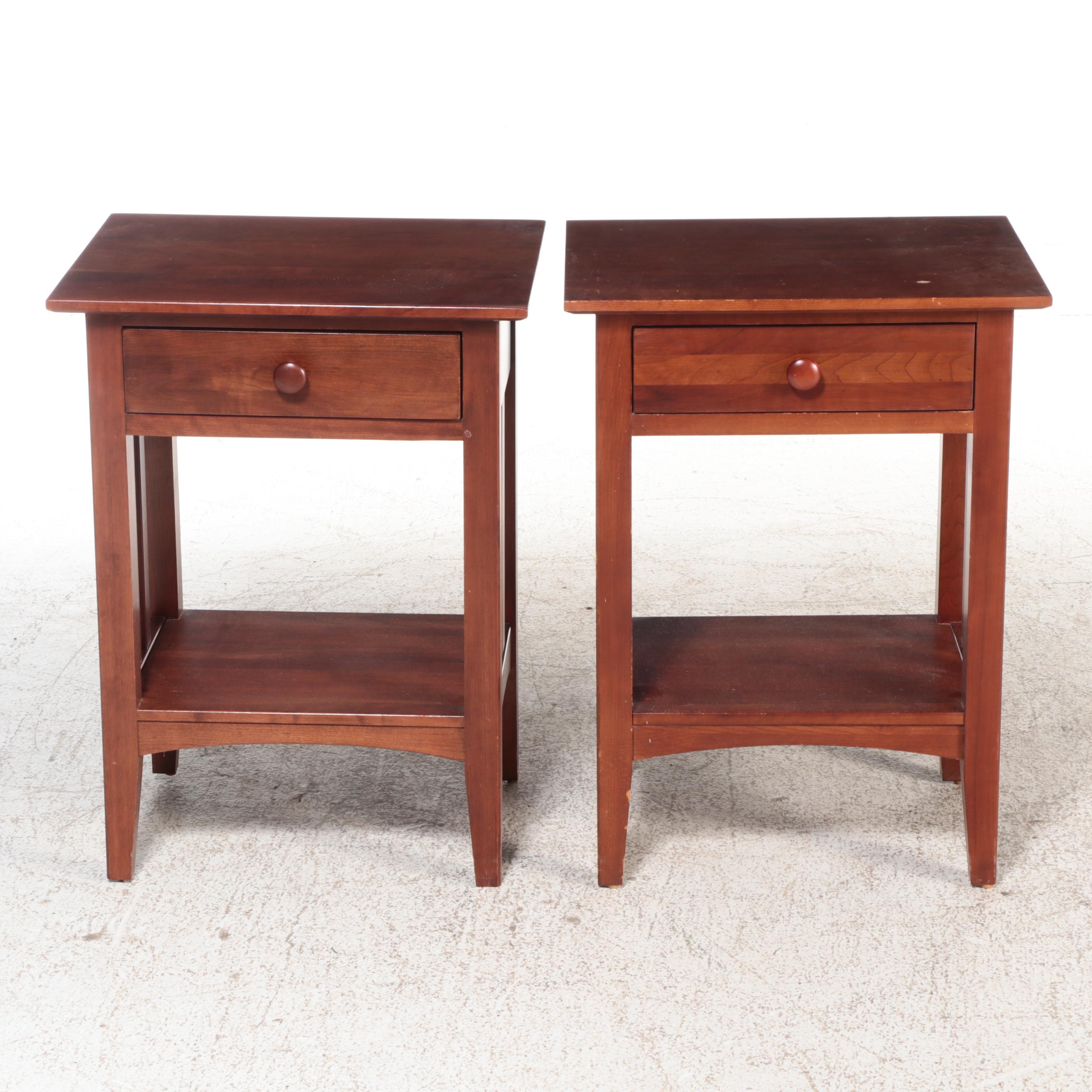 Ethan Allen Cherry American Impressions Canopy Bed with Side Tables