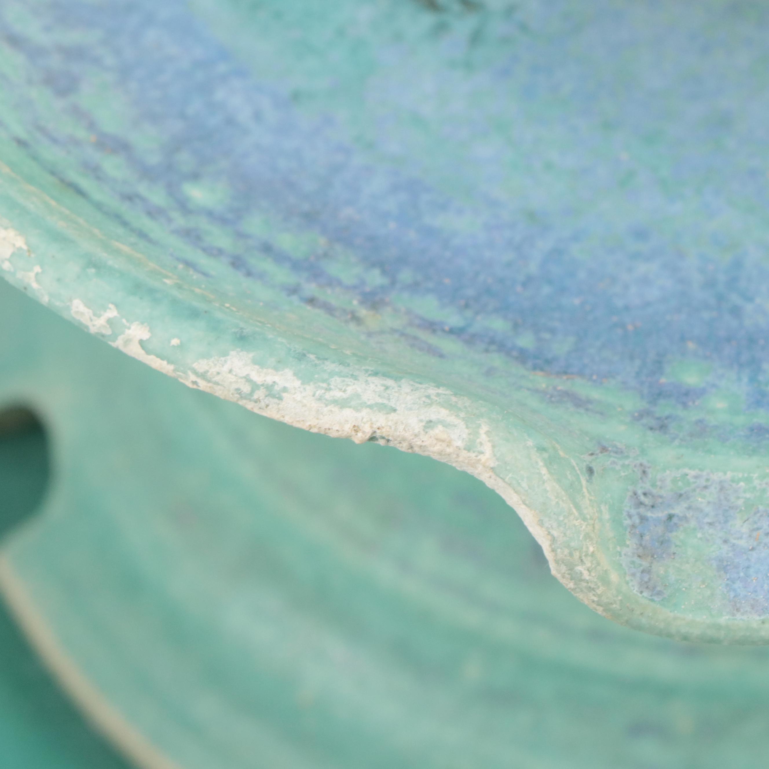 Wheel-Thrown Art Pottery Table Fountain with Glass Marbles