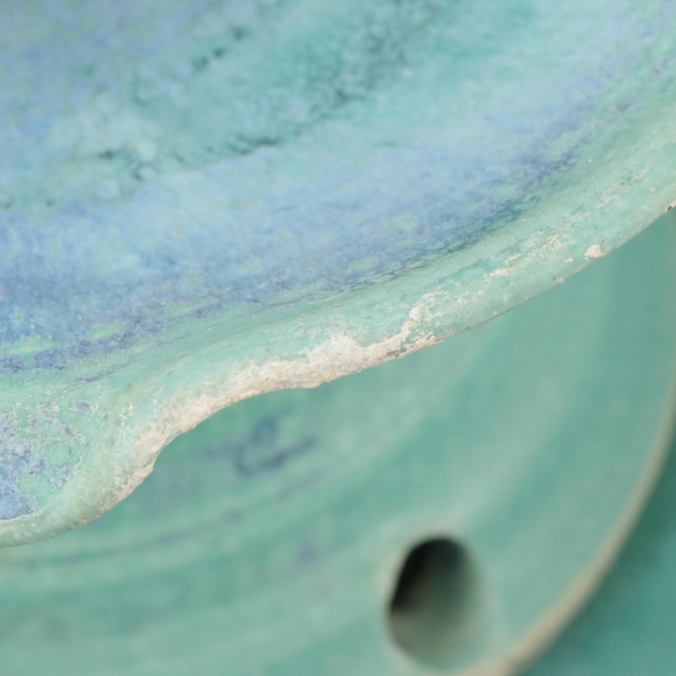 Wheel-Thrown Art Pottery Table Fountain with Glass Marbles