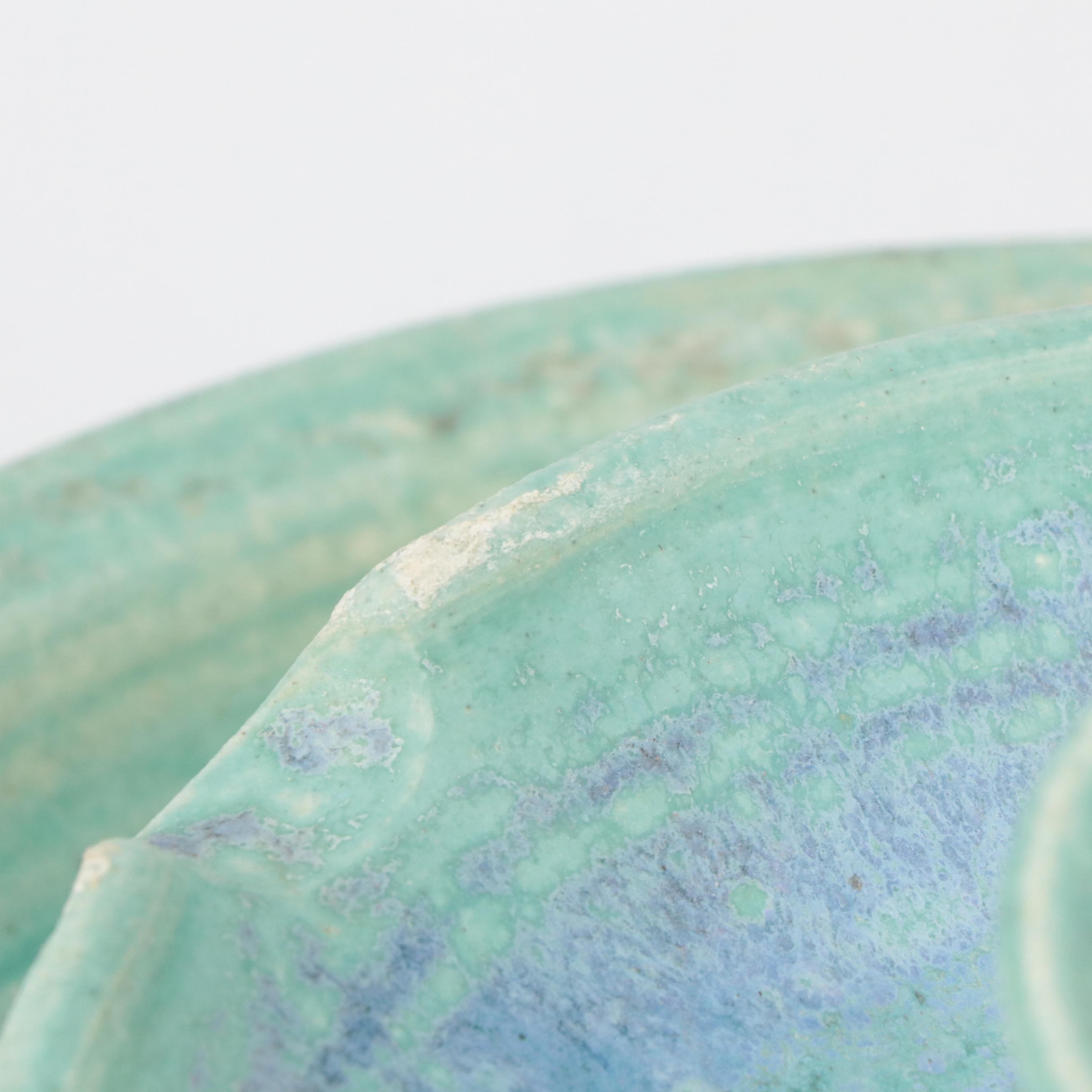 Wheel-Thrown Art Pottery Table Fountain with Glass Marbles