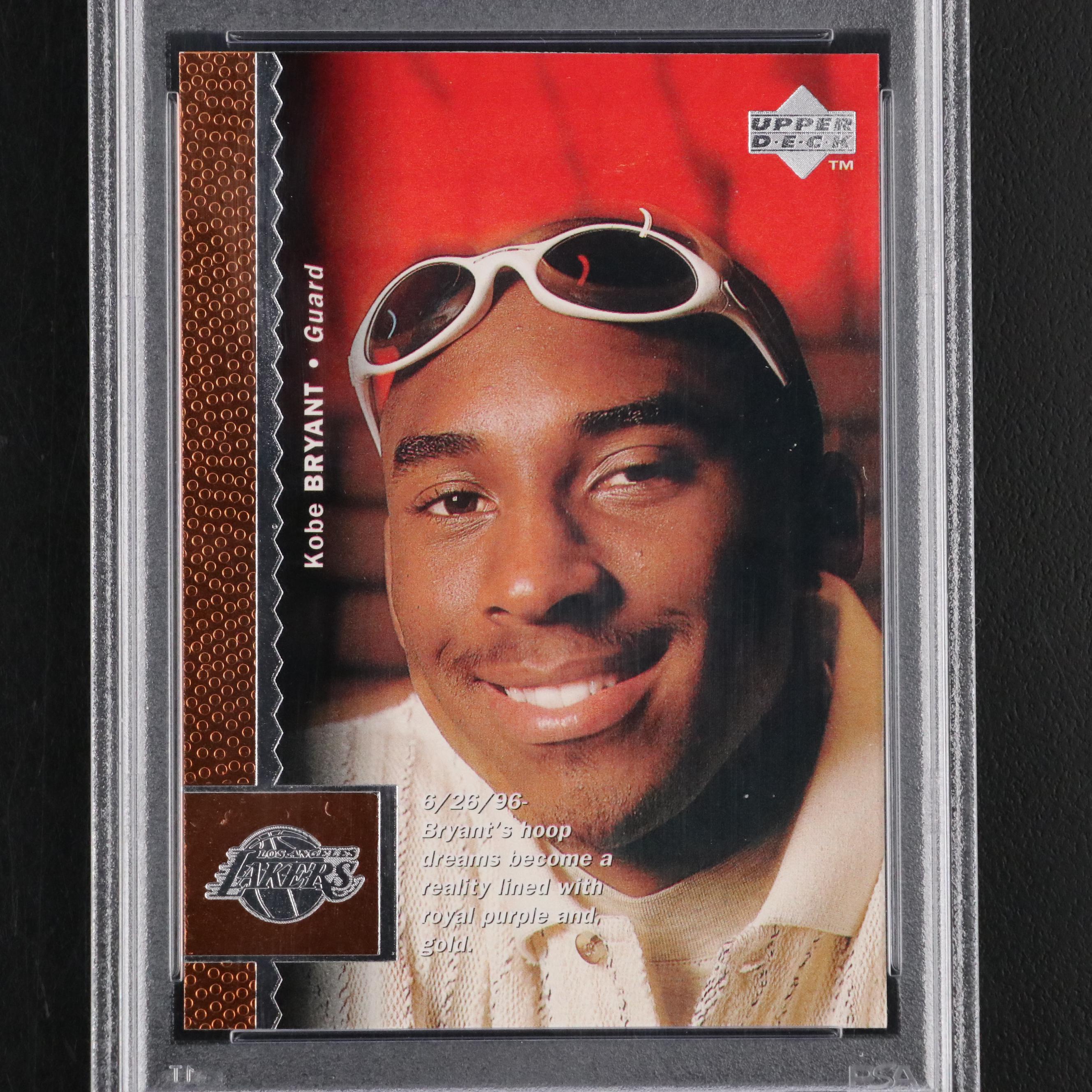 1996 Upper Deck Kobe Bryant Los Angeles Lakers Rookie Card #58 Graded PSA 9 Mint