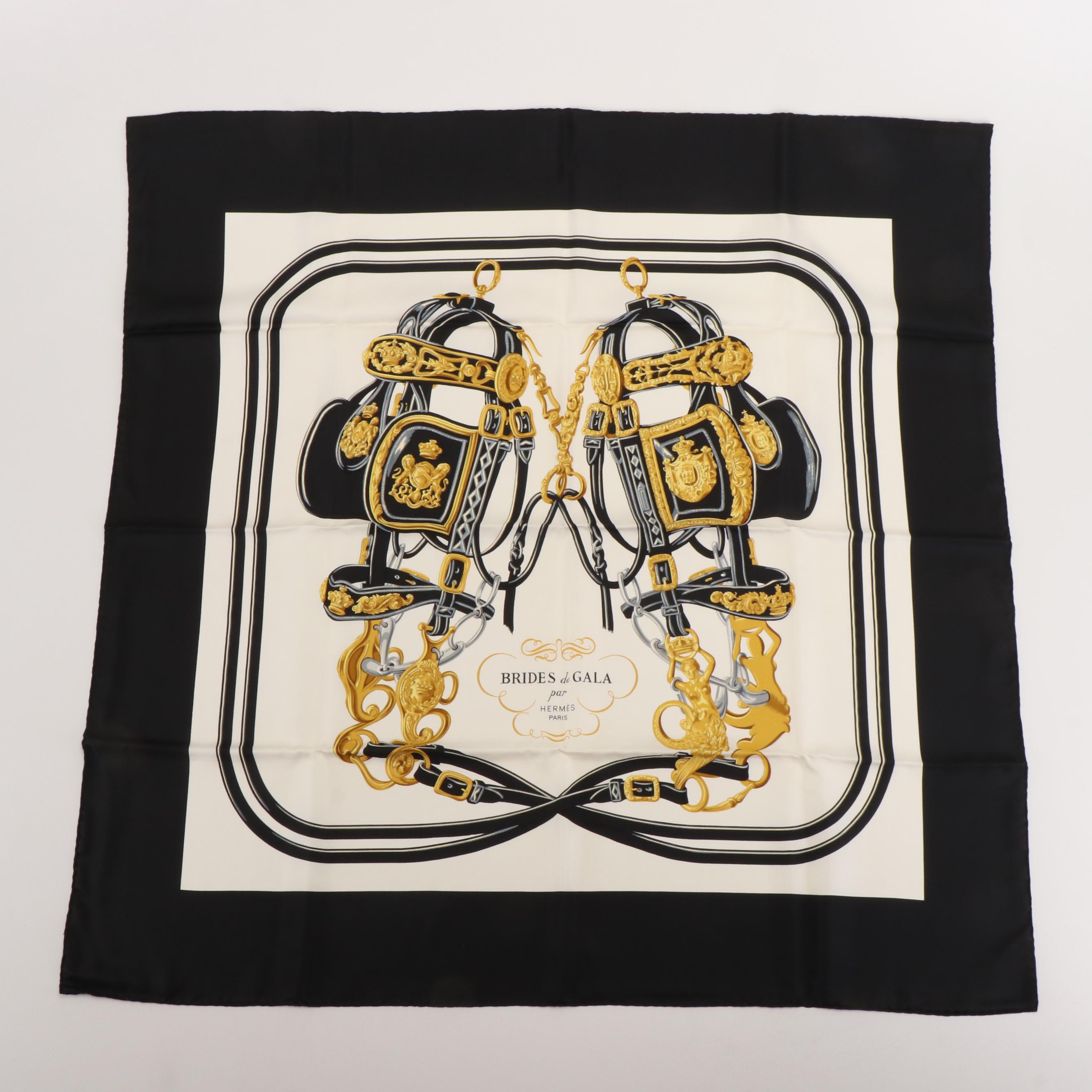 Hermès "Brides De Gala" Silk Twill Scarf 90 with Box
