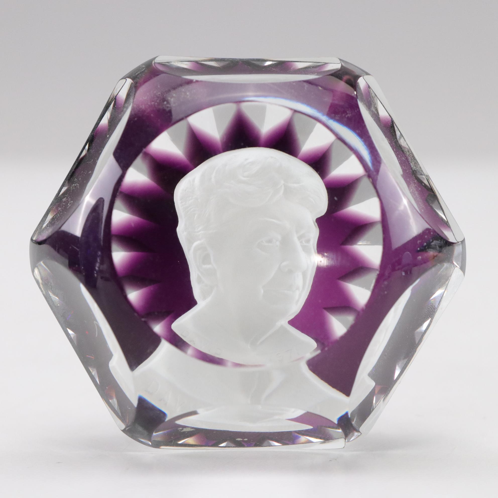 Baccarat Ltd Edition Eleanor Roosevelt Cameo Paperweight Featured in Collection