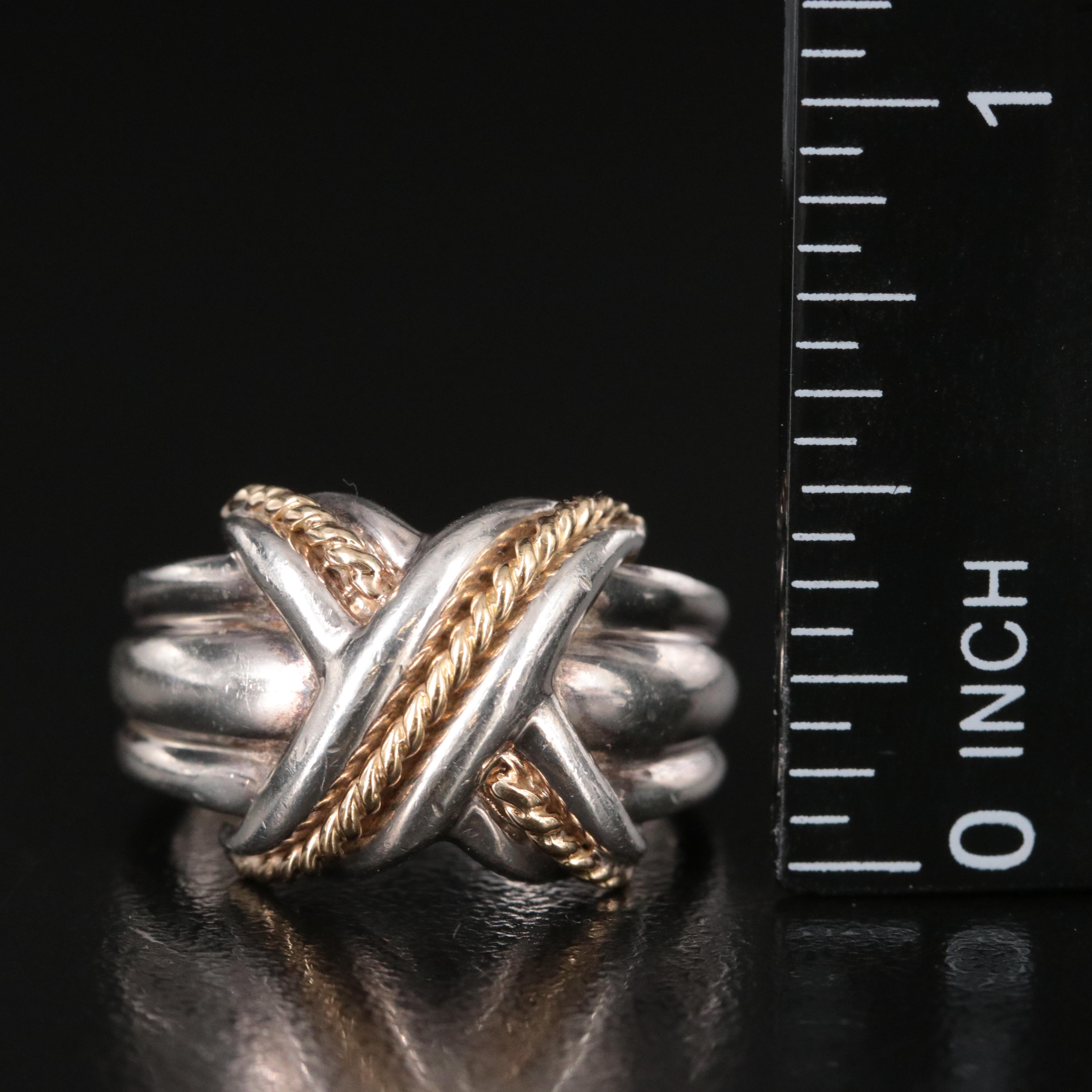 Tiffany & Co. Signature X Sterling and 18K Ring