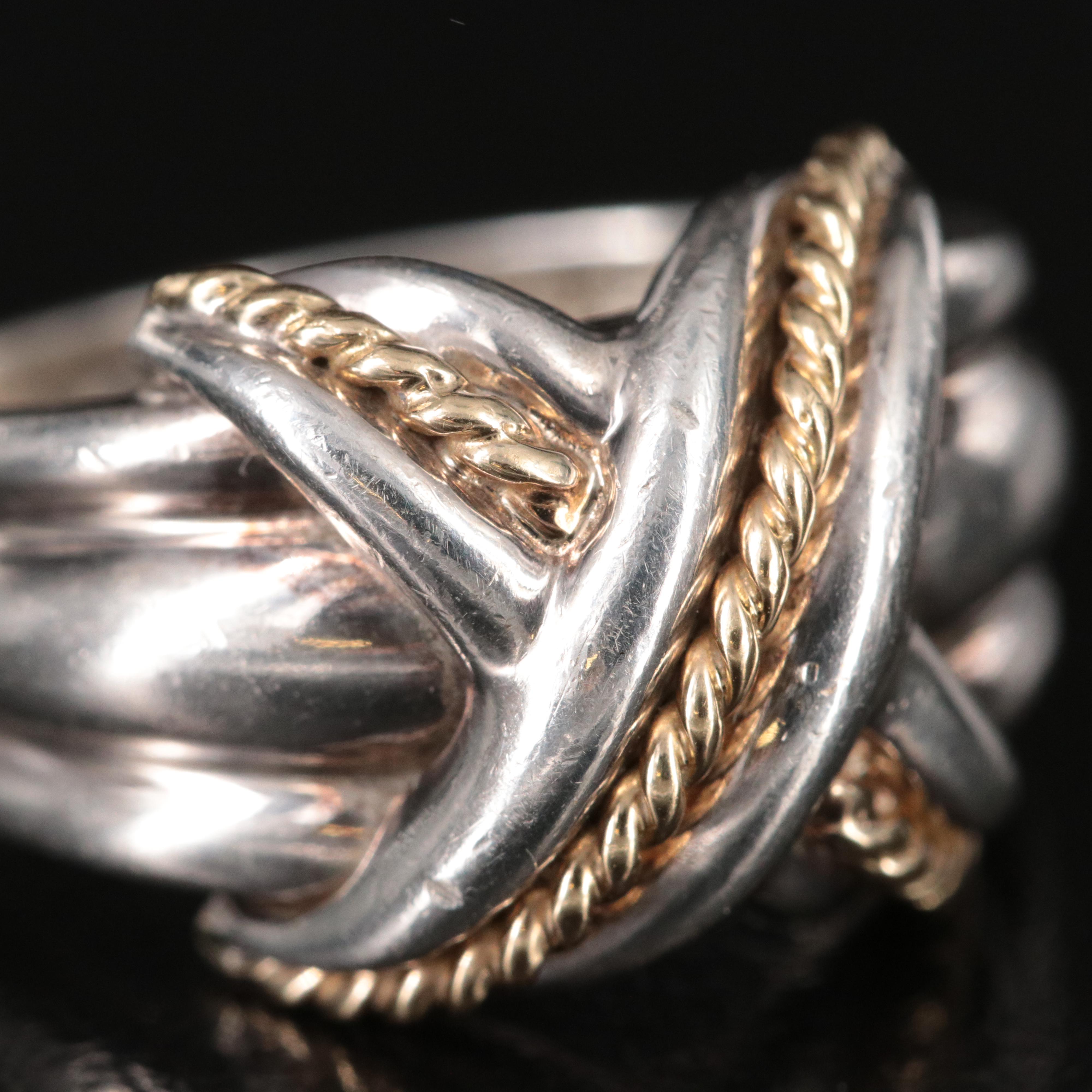 Tiffany & Co. Signature X Sterling and 18K Ring