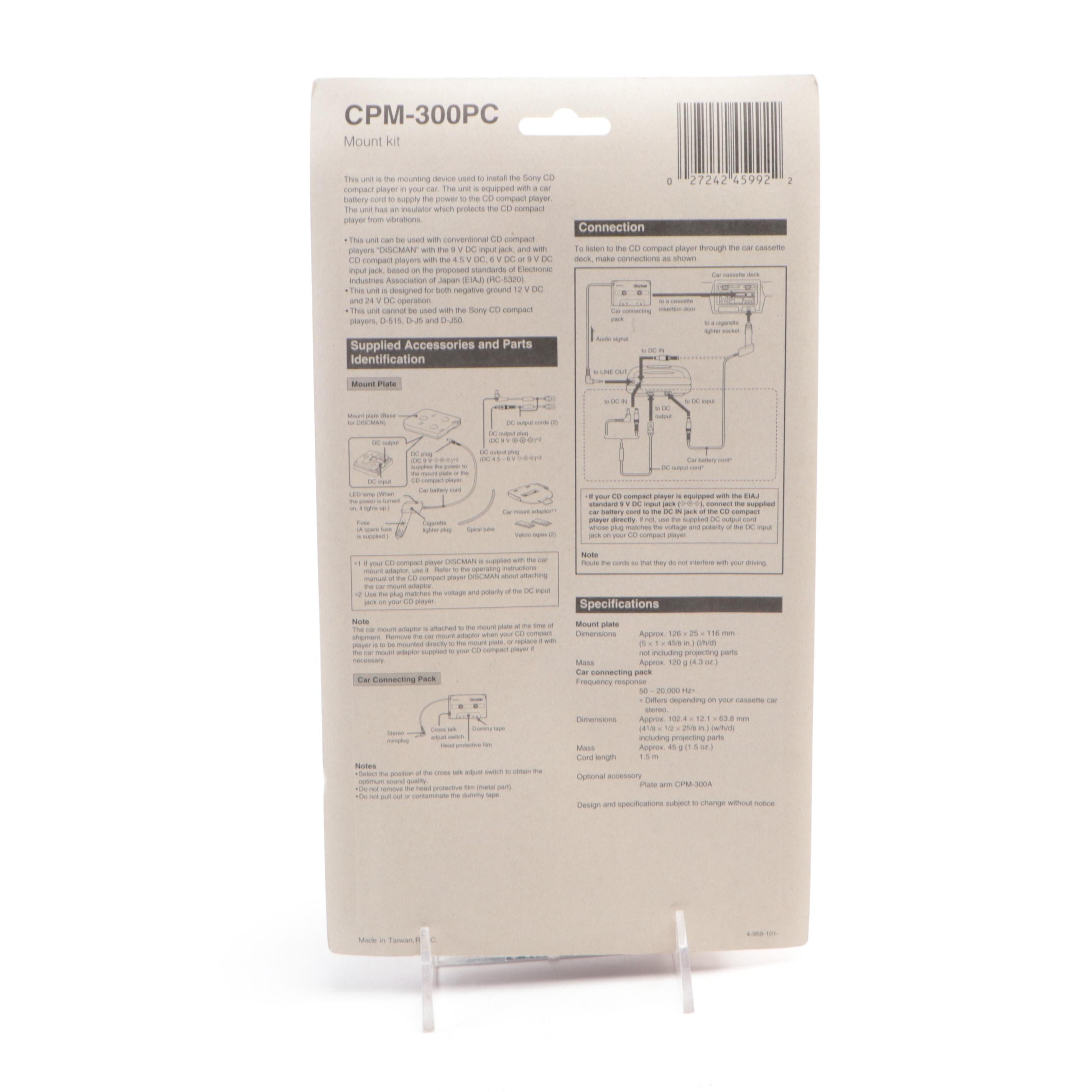 Sony Discmans and Car Mount Kits with Audio Cassette Tapes and Storage Case