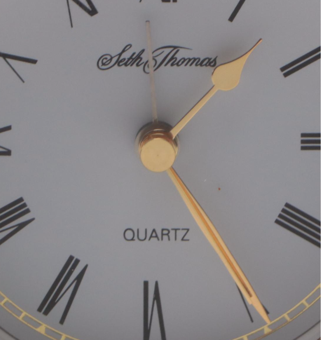 Pair of Baldwin Turned Pewter Candlesticks with Seth Thomas Desk Clock