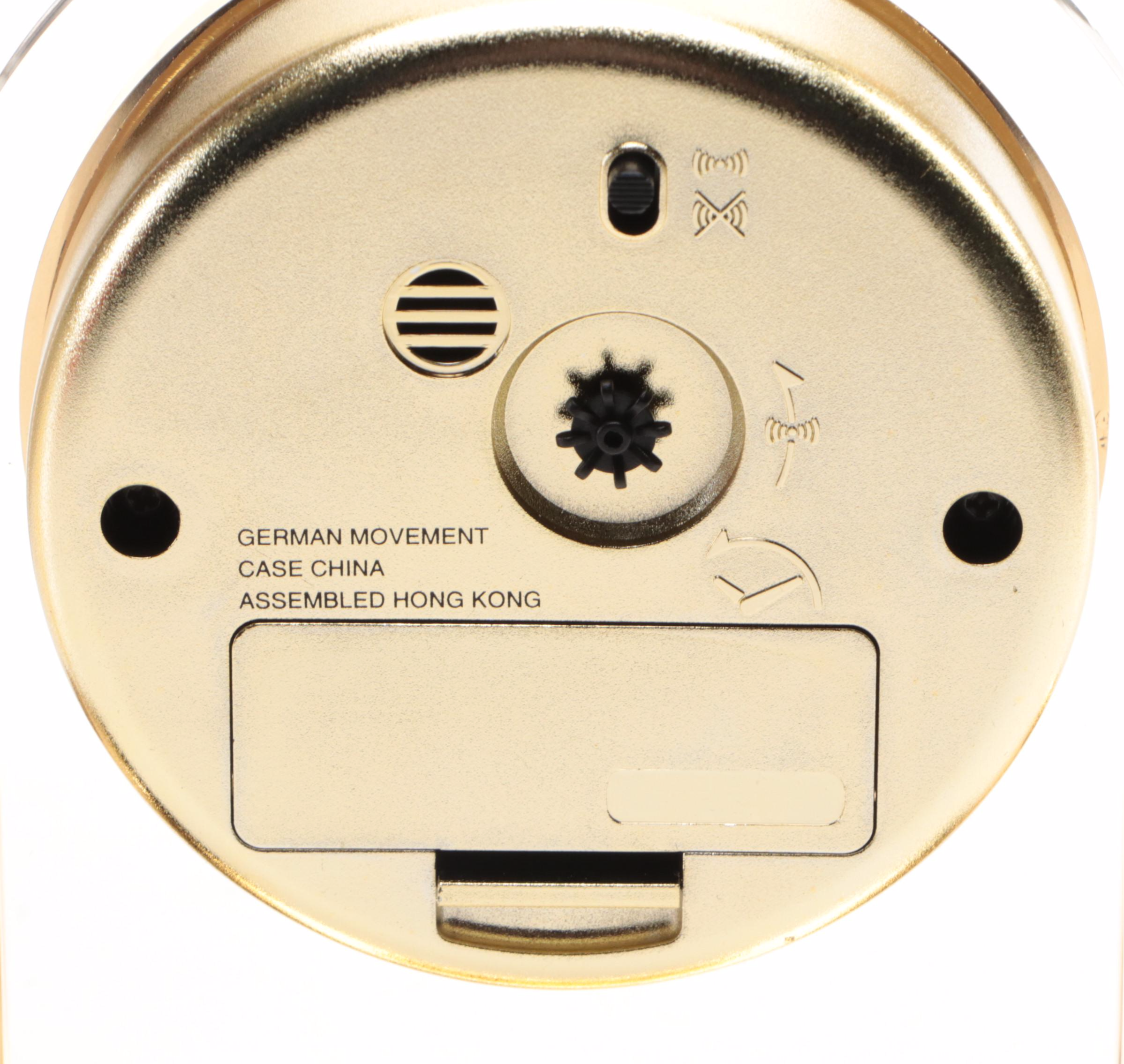 Pair of Baldwin Turned Pewter Candlesticks with Seth Thomas Desk Clock