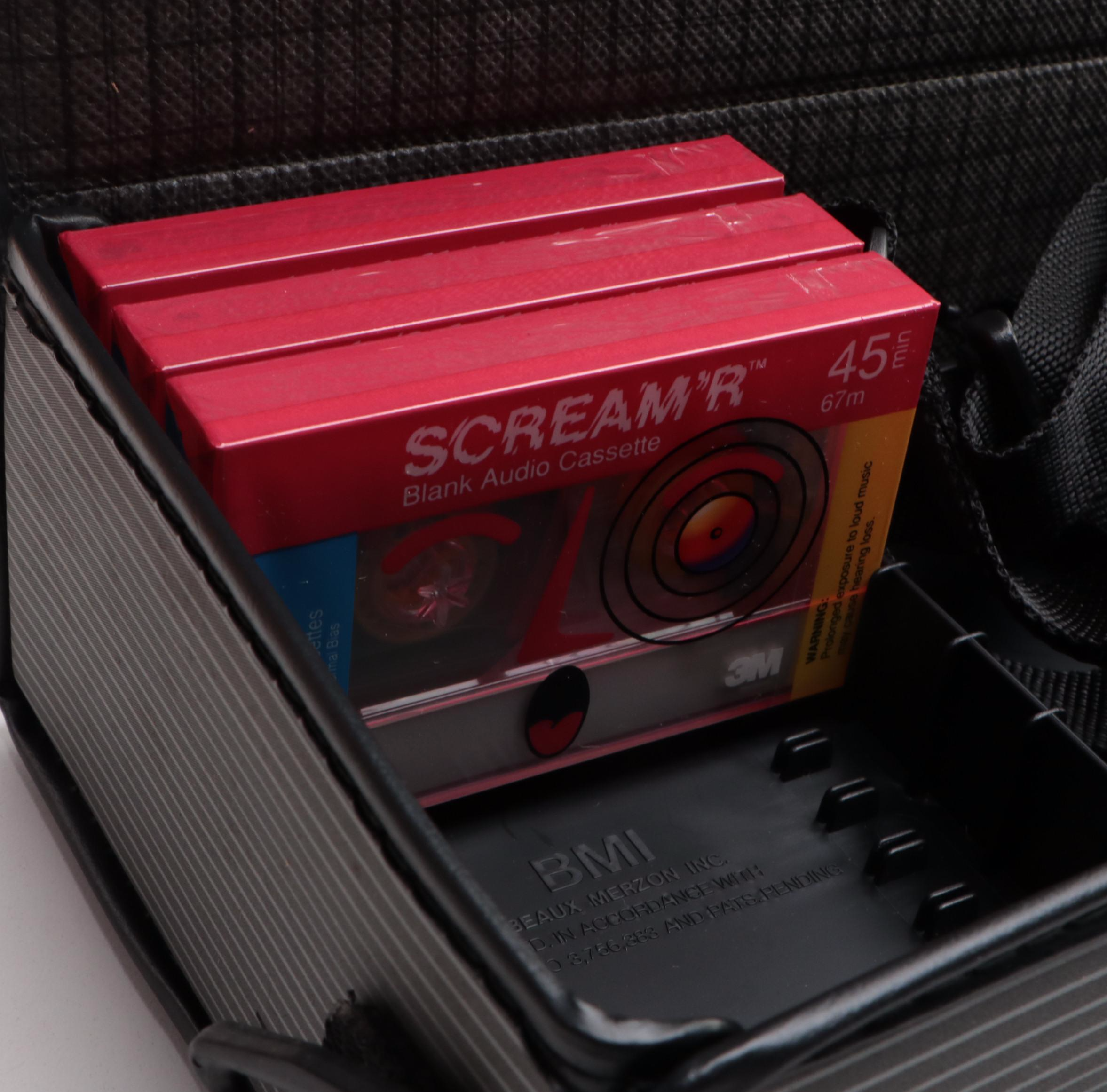 Sony Discman & Car Mount Kit with Audio Cassette Tapes and Hard Cases