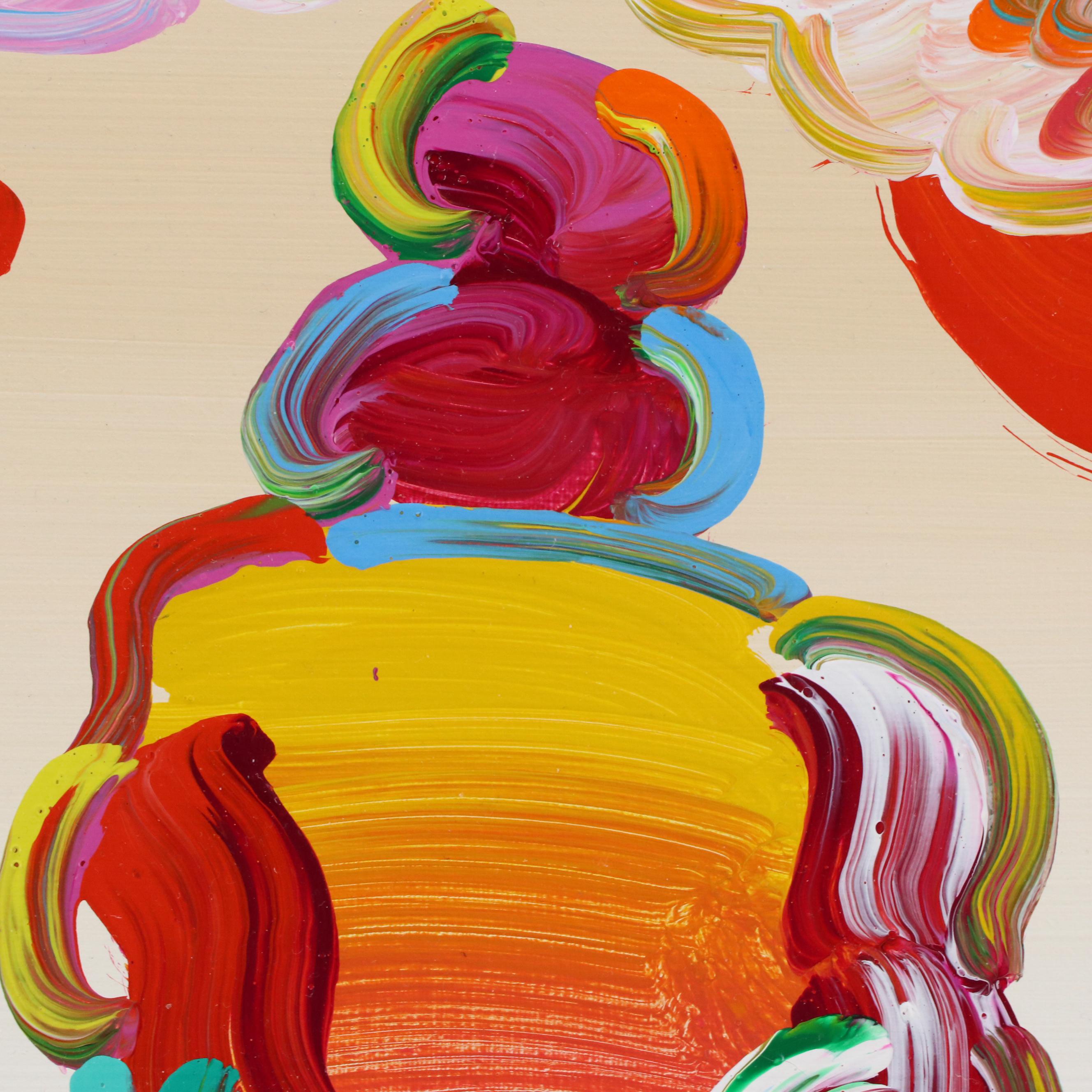 Peter Max Psychedelic Acrylic Painting "Two Sages Looking at Sunrise V," 2014