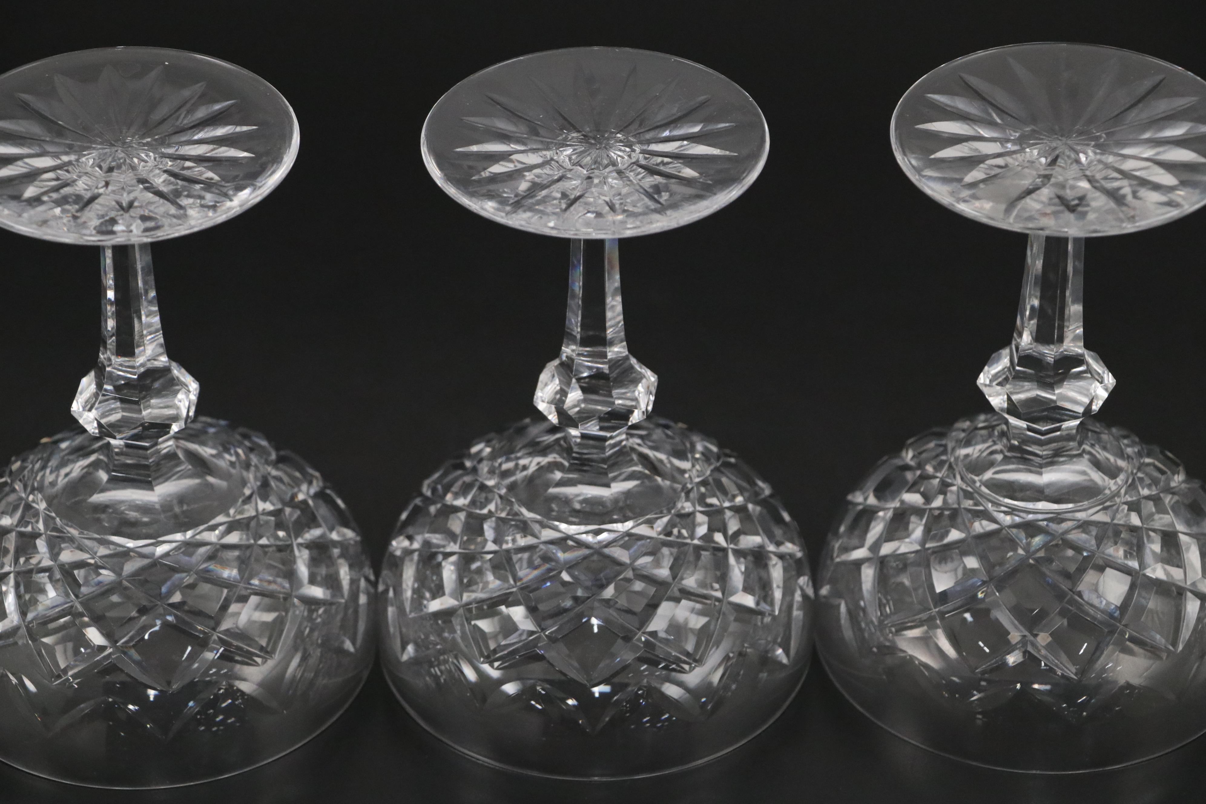Waterford Crystal "Powerscourt" Champagne Coupes, Mid to Late 20th Century