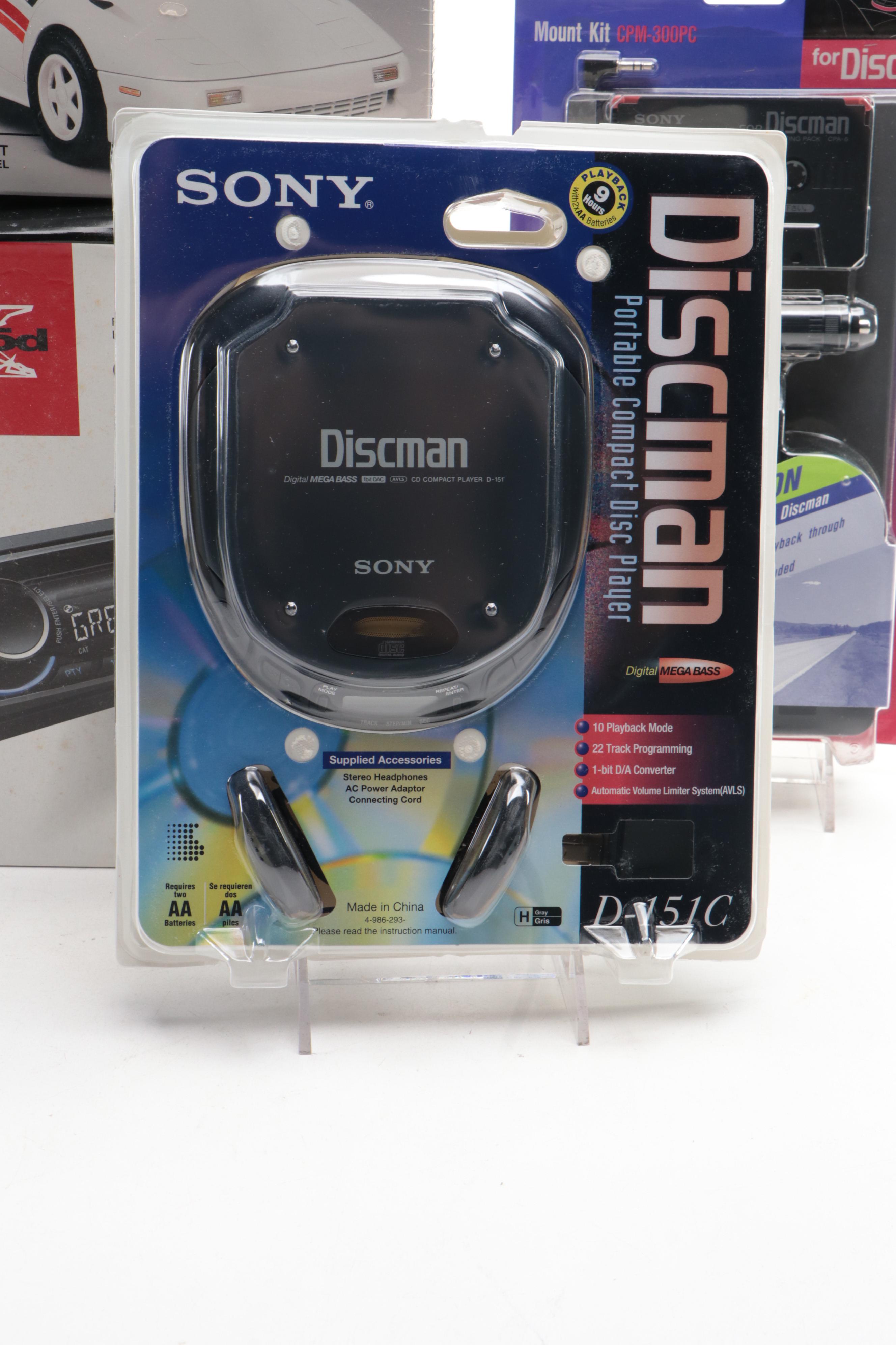 Sony CDX GT55OUI Car Stereo with Sony Discman and Car Mount Kit