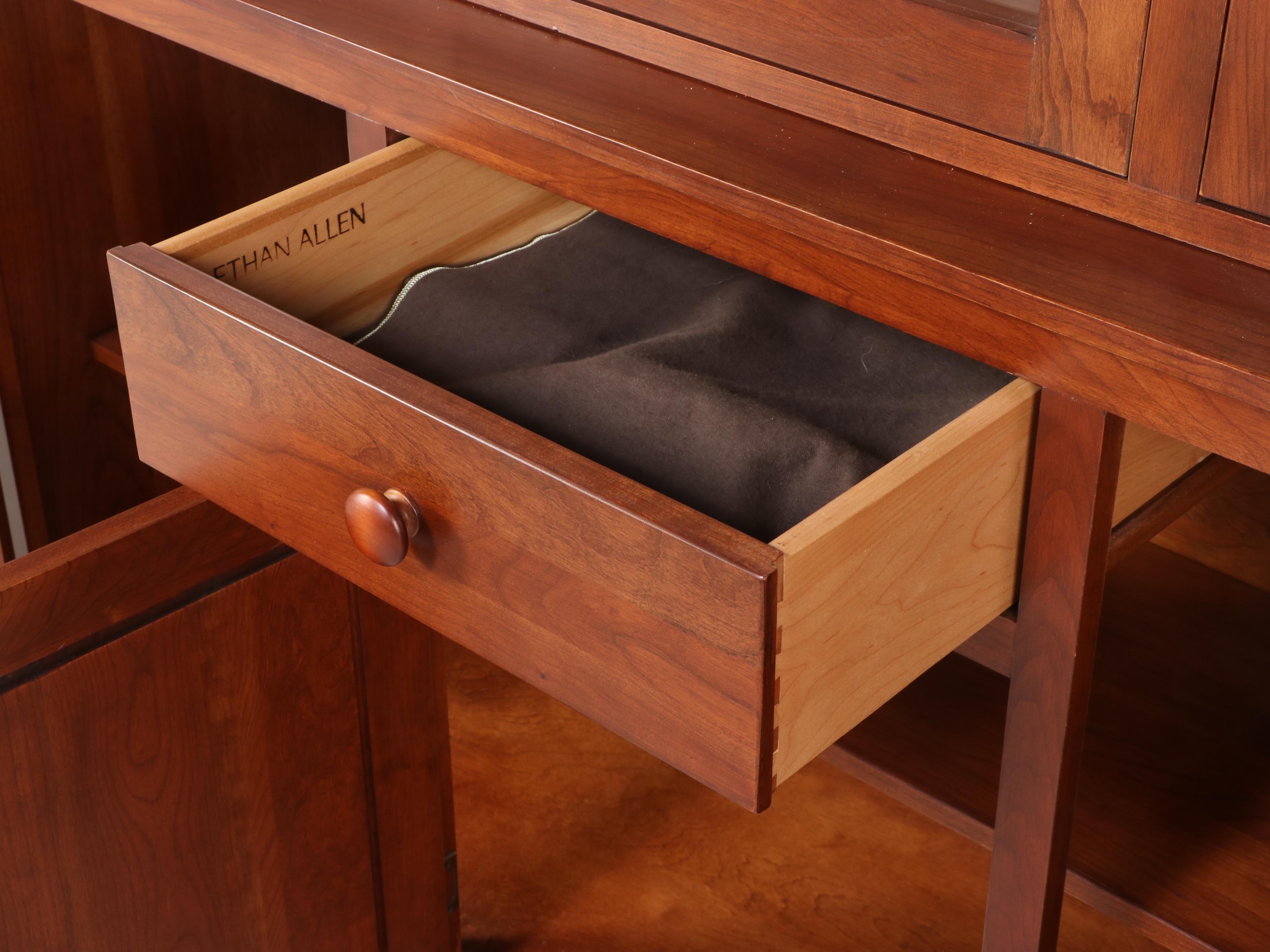 Ethan Allen American Impressions Cherry China Cabinet, Late 20th Century