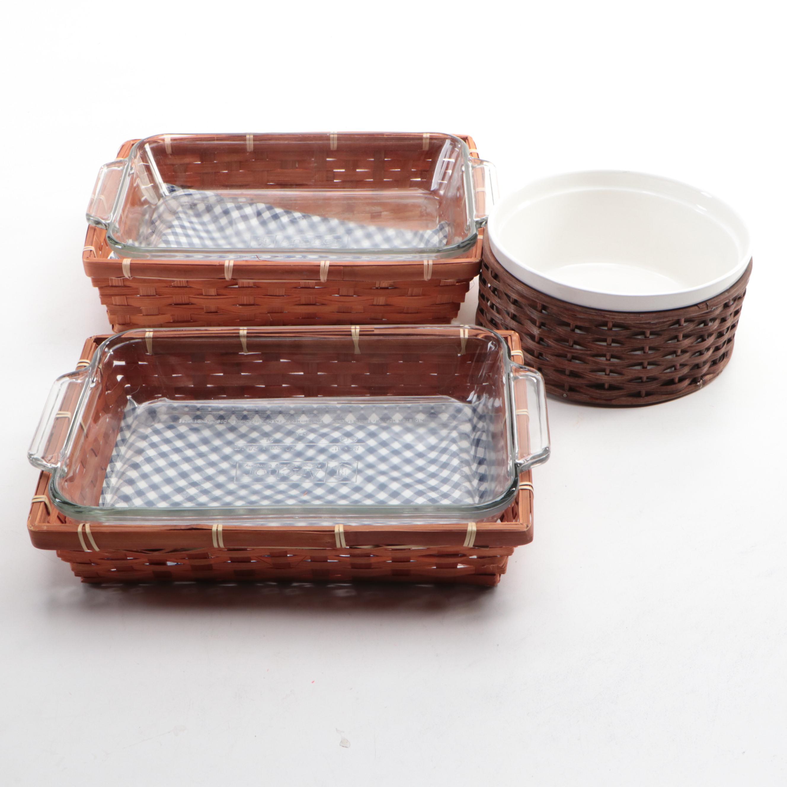 Anchor Hocking and Other Bakeware with Basket Liners