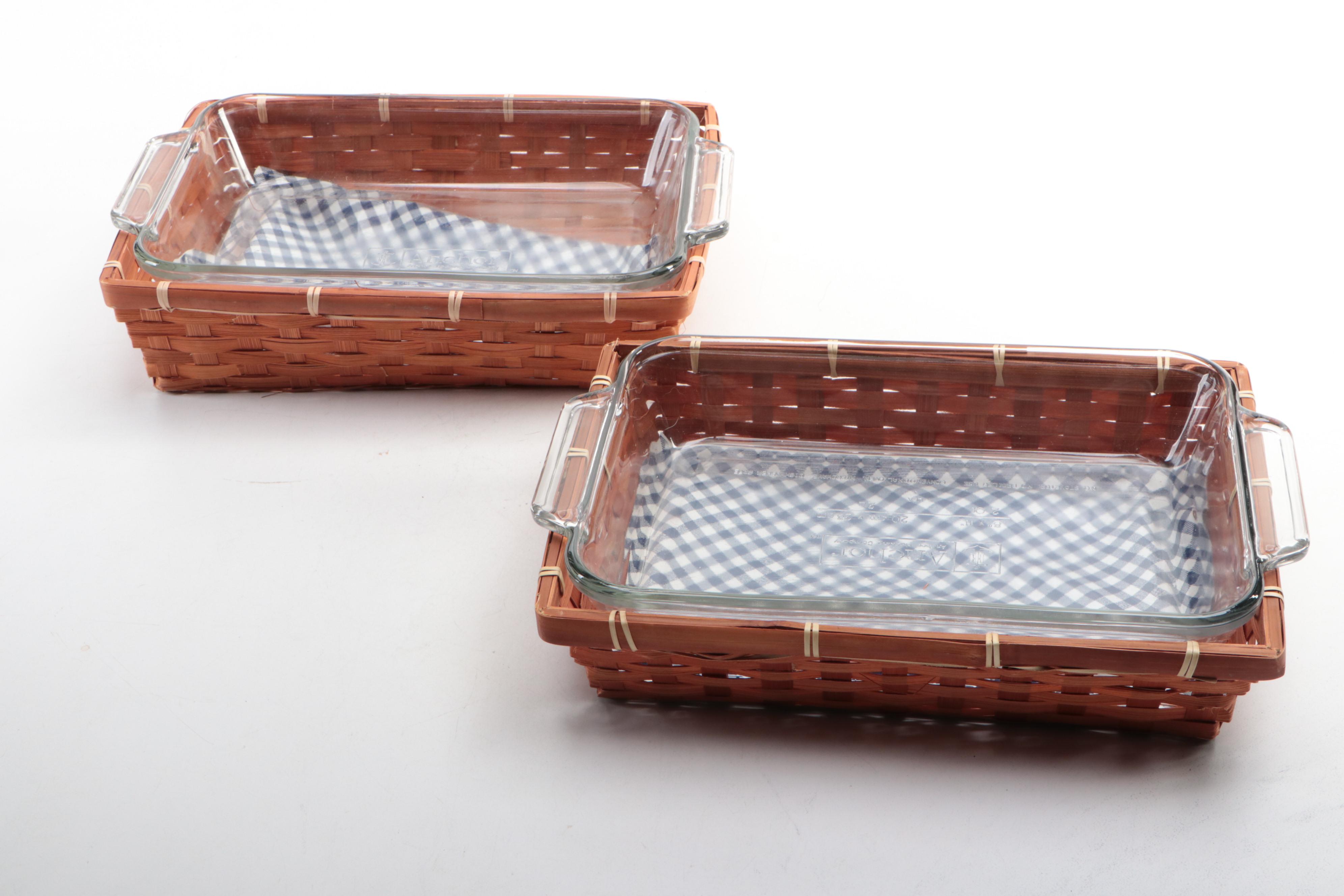 Anchor Hocking and Other Bakeware with Basket Liners