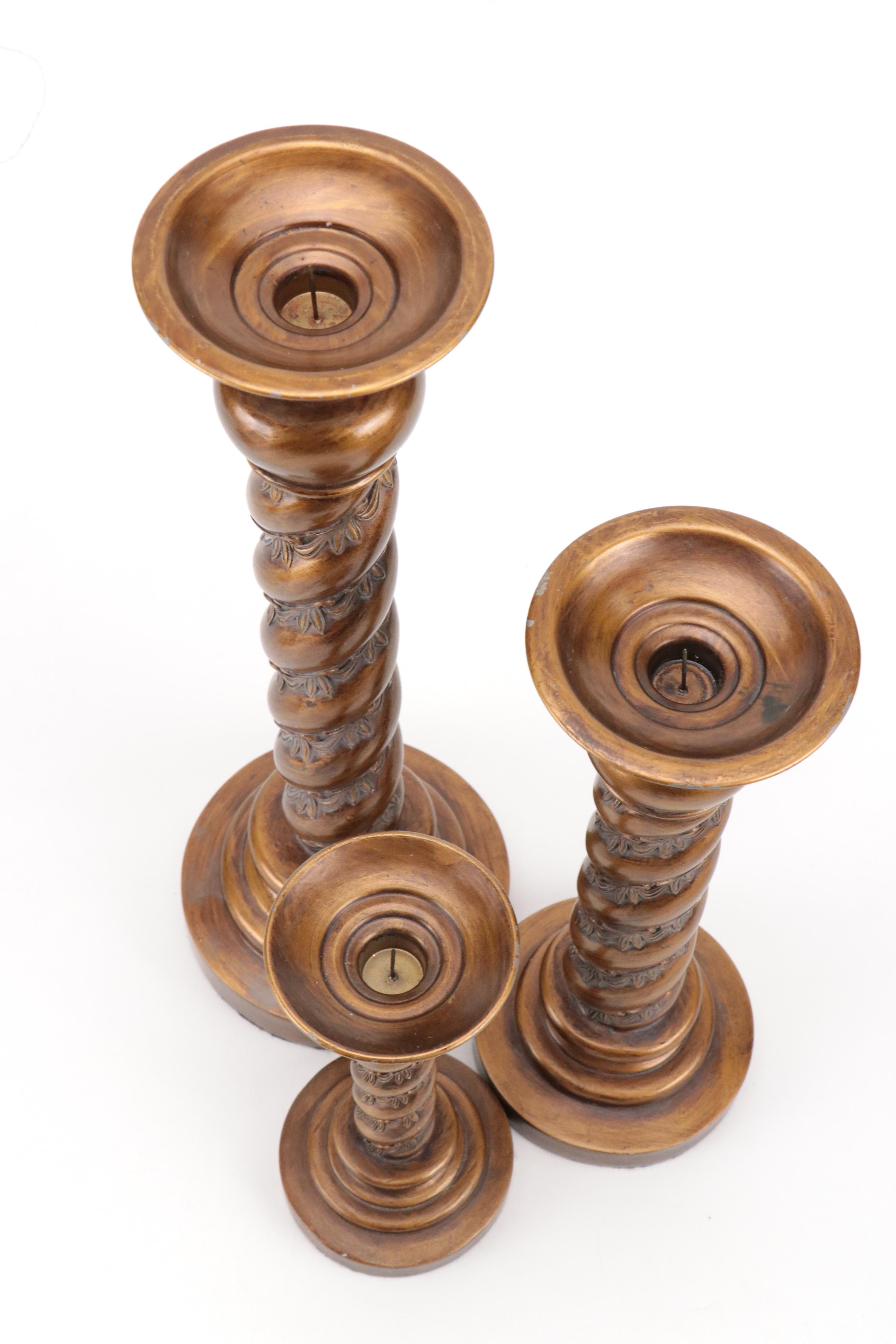 Spiral Candlesticks, Gilt Wood Corbel and Chinese Porcelain Terrine