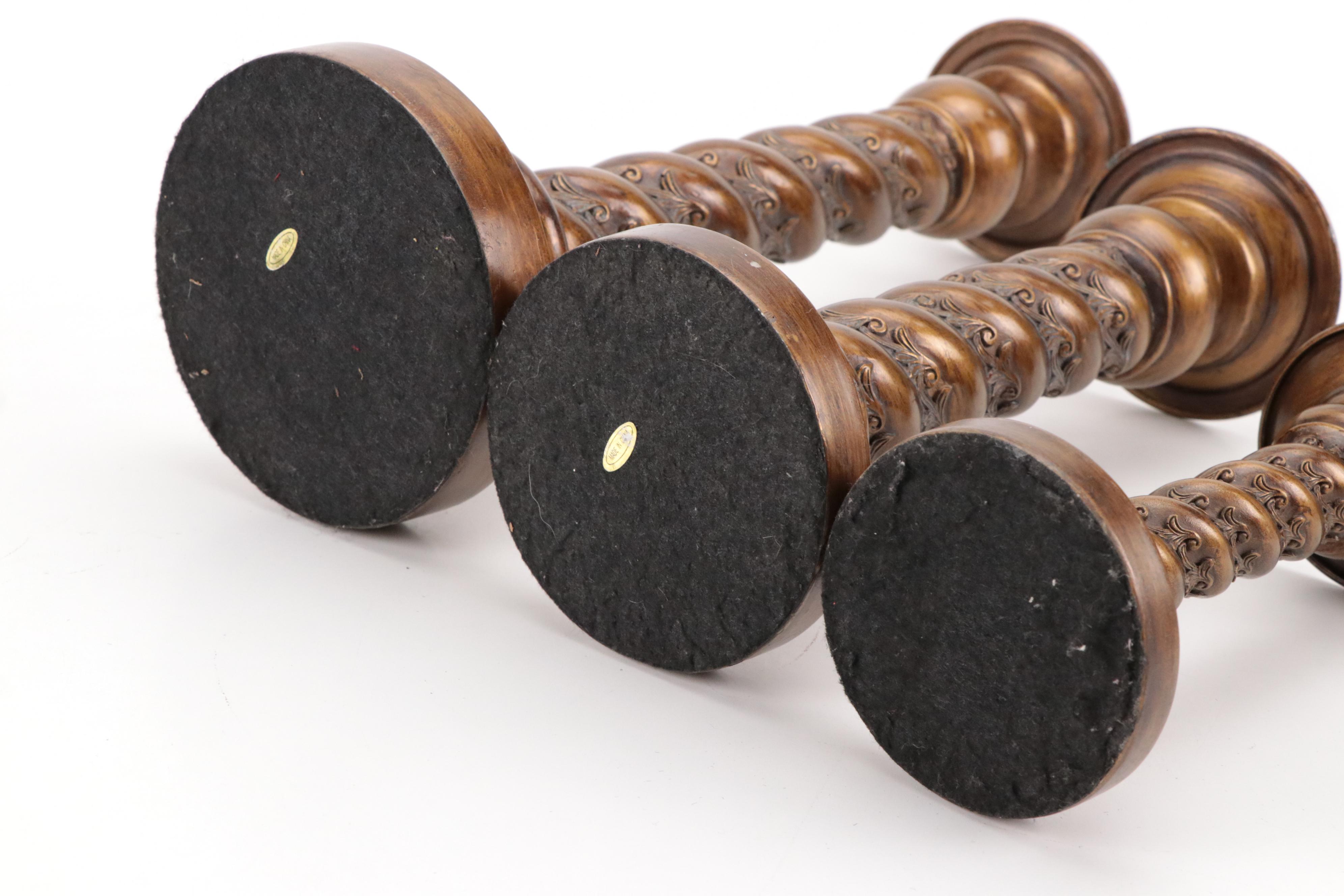 Spiral Candlesticks, Gilt Wood Corbel and Chinese Porcelain Terrine