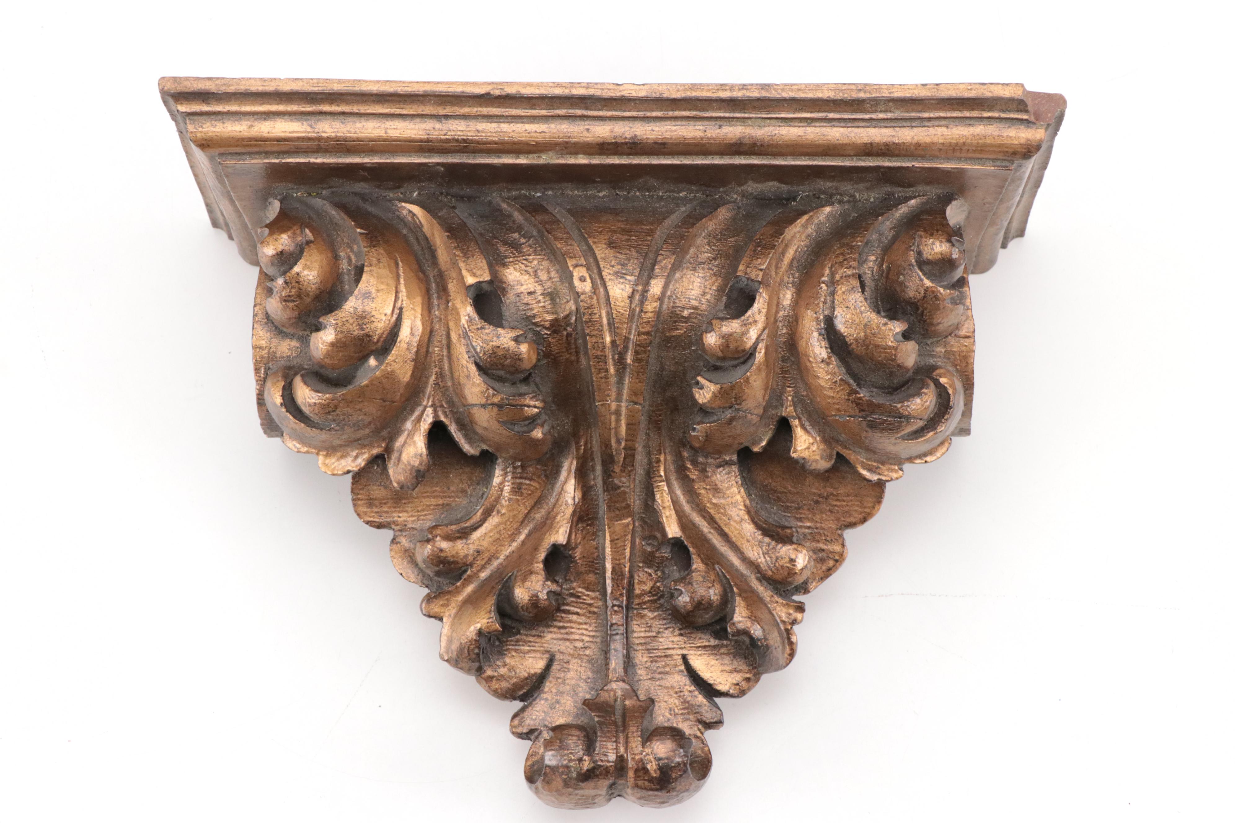 Spiral Candlesticks, Gilt Wood Corbel and Chinese Porcelain Terrine