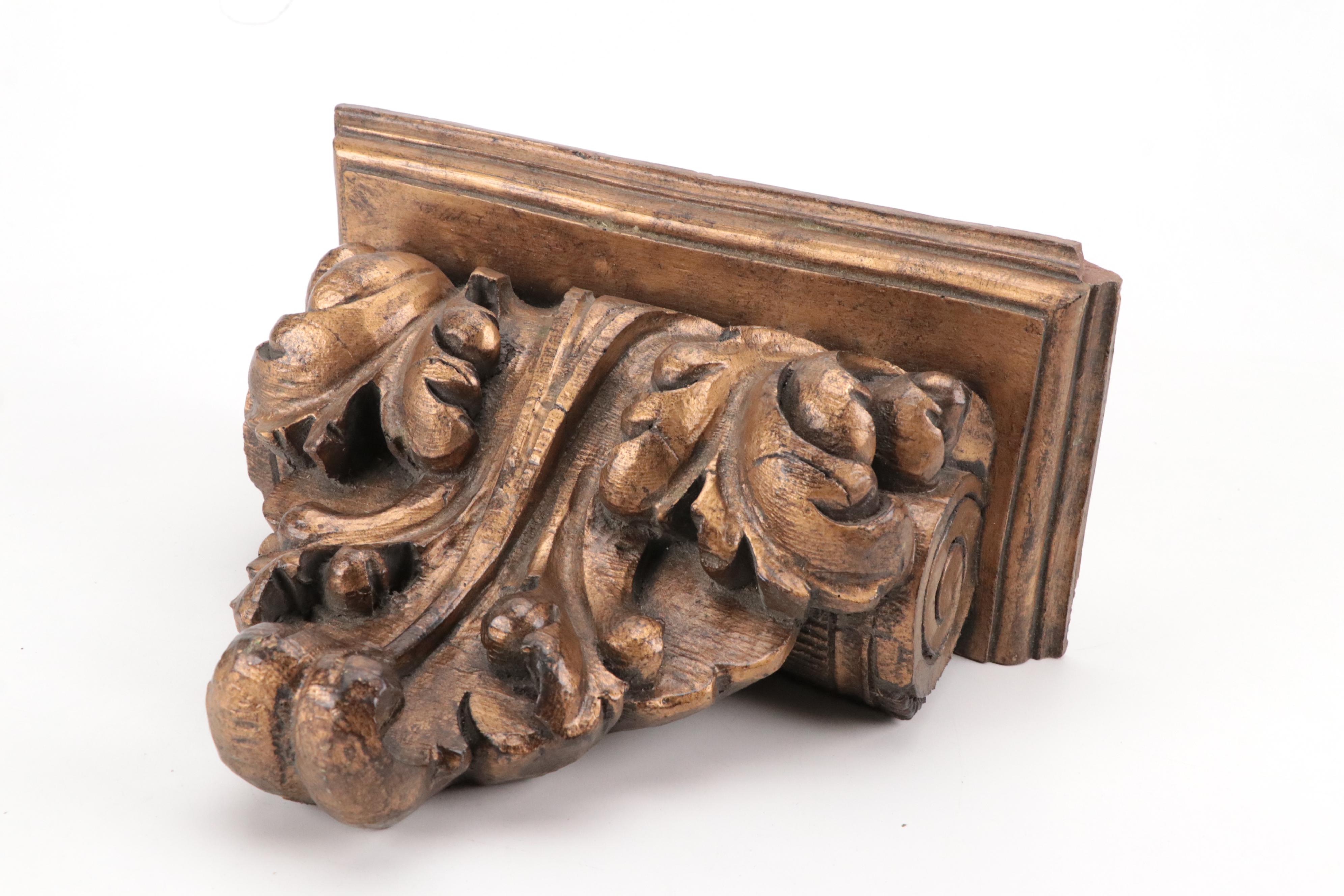 Spiral Candlesticks, Gilt Wood Corbel and Chinese Porcelain Terrine