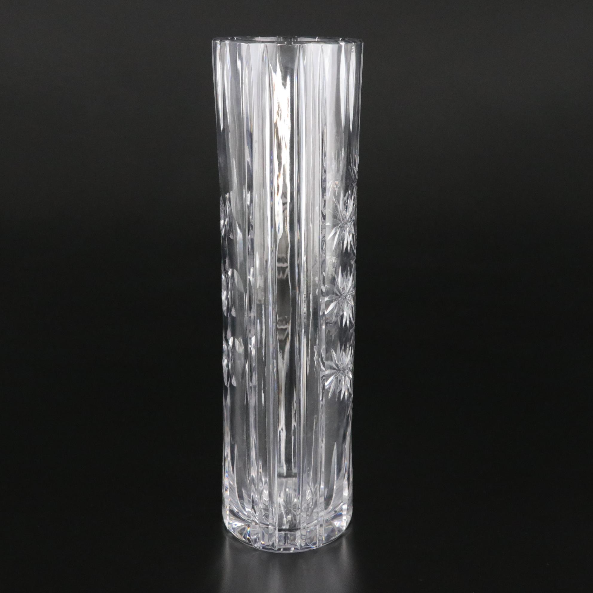 Baccarat Crystal Night Sky Motif Tall Oval Vase
