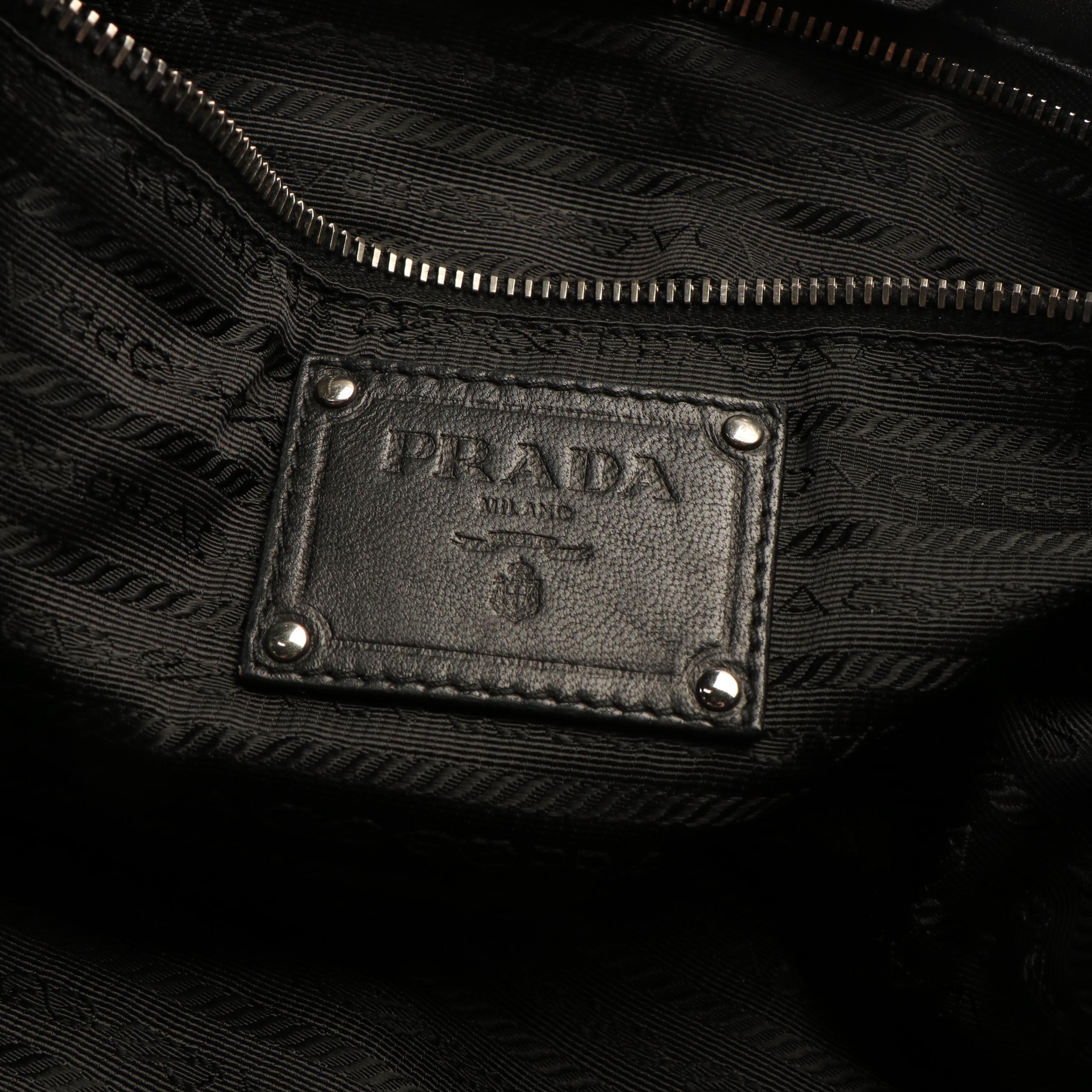 Prada Fringe Tote Bag in Black Leather