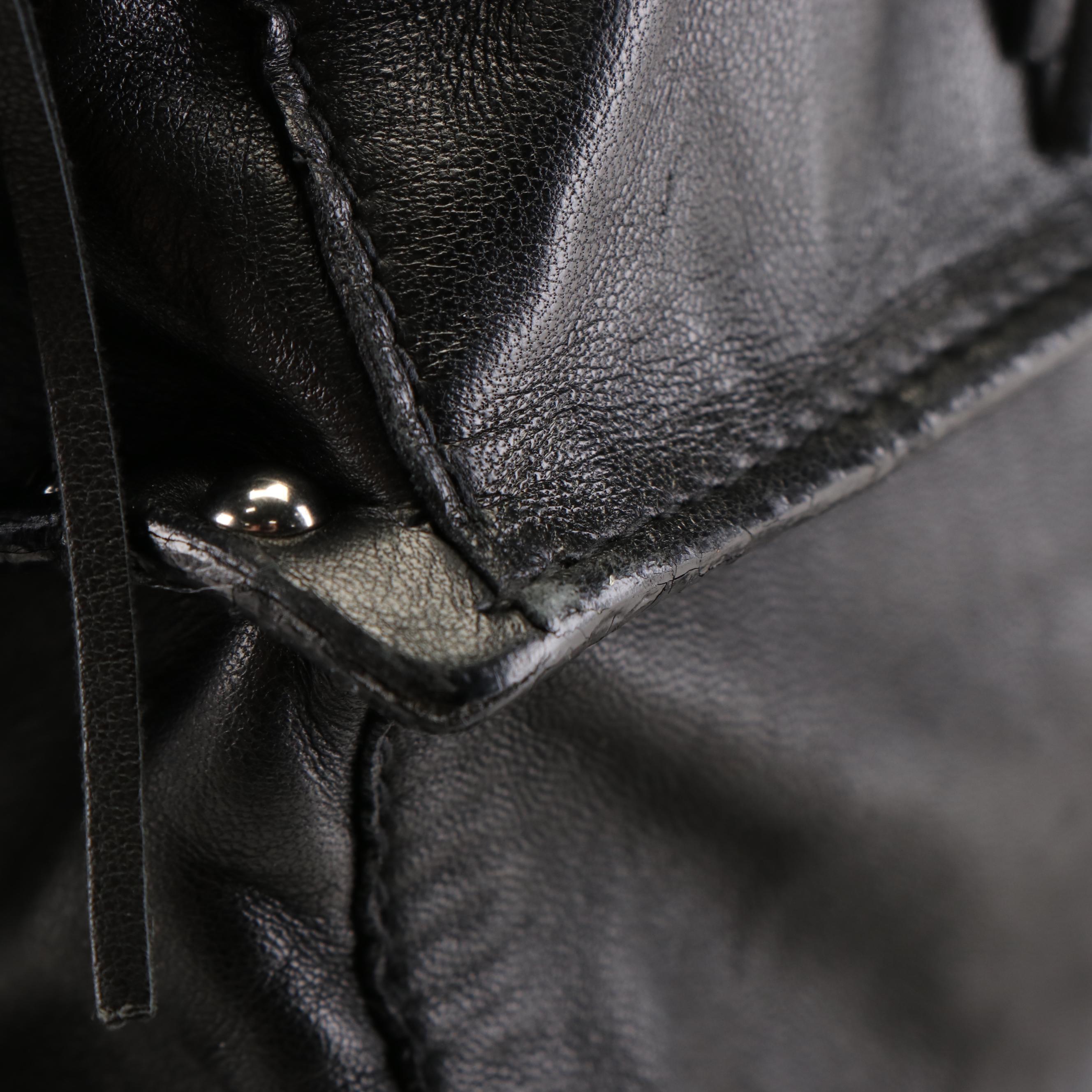 Prada Fringe Tote Bag in Black Leather