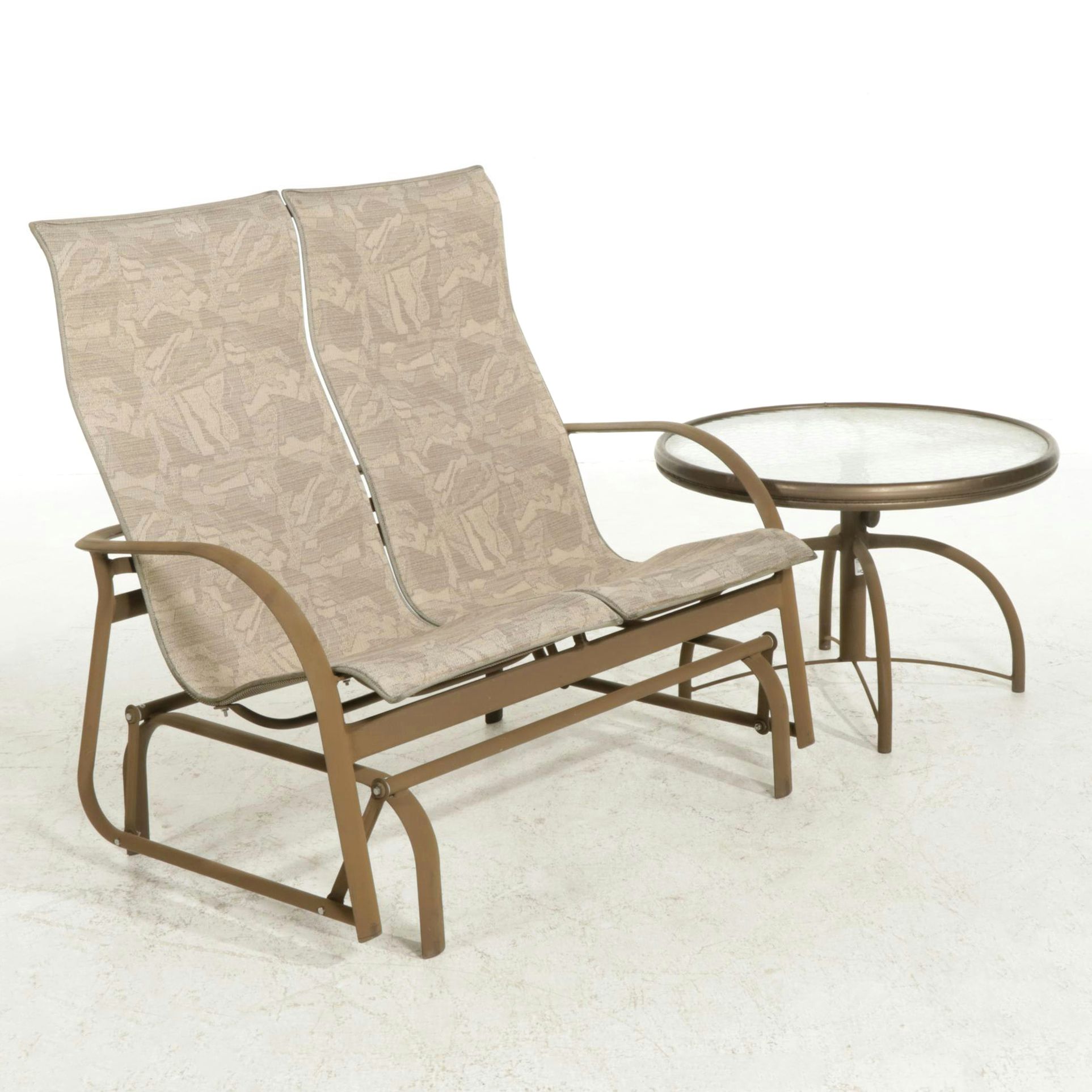 Homecrest Two-Seat Patio Glider and Side Table