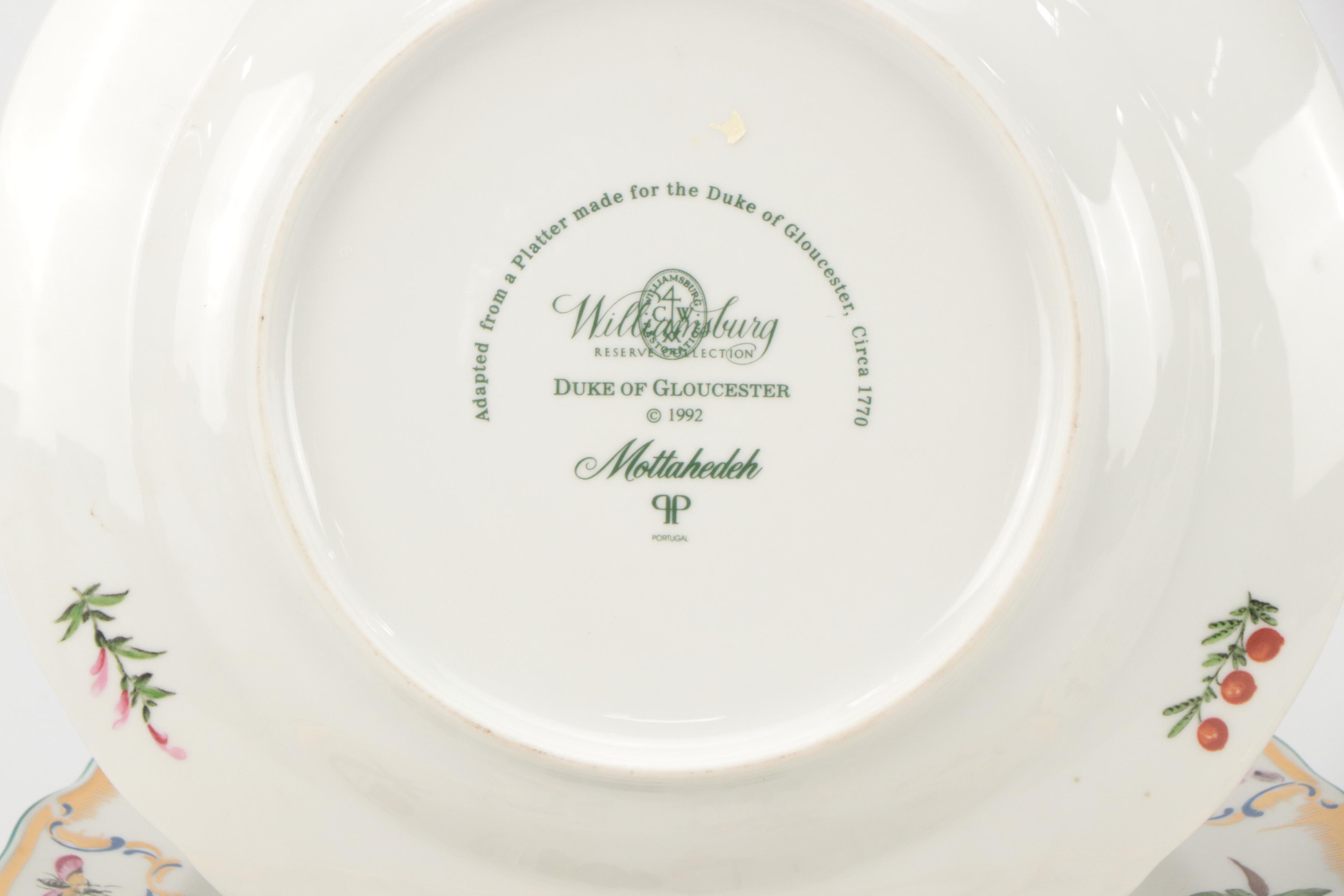 Mottahedeh for Williamsburg "Duke of Gloucester" and I. Godinger & Co.Tableware