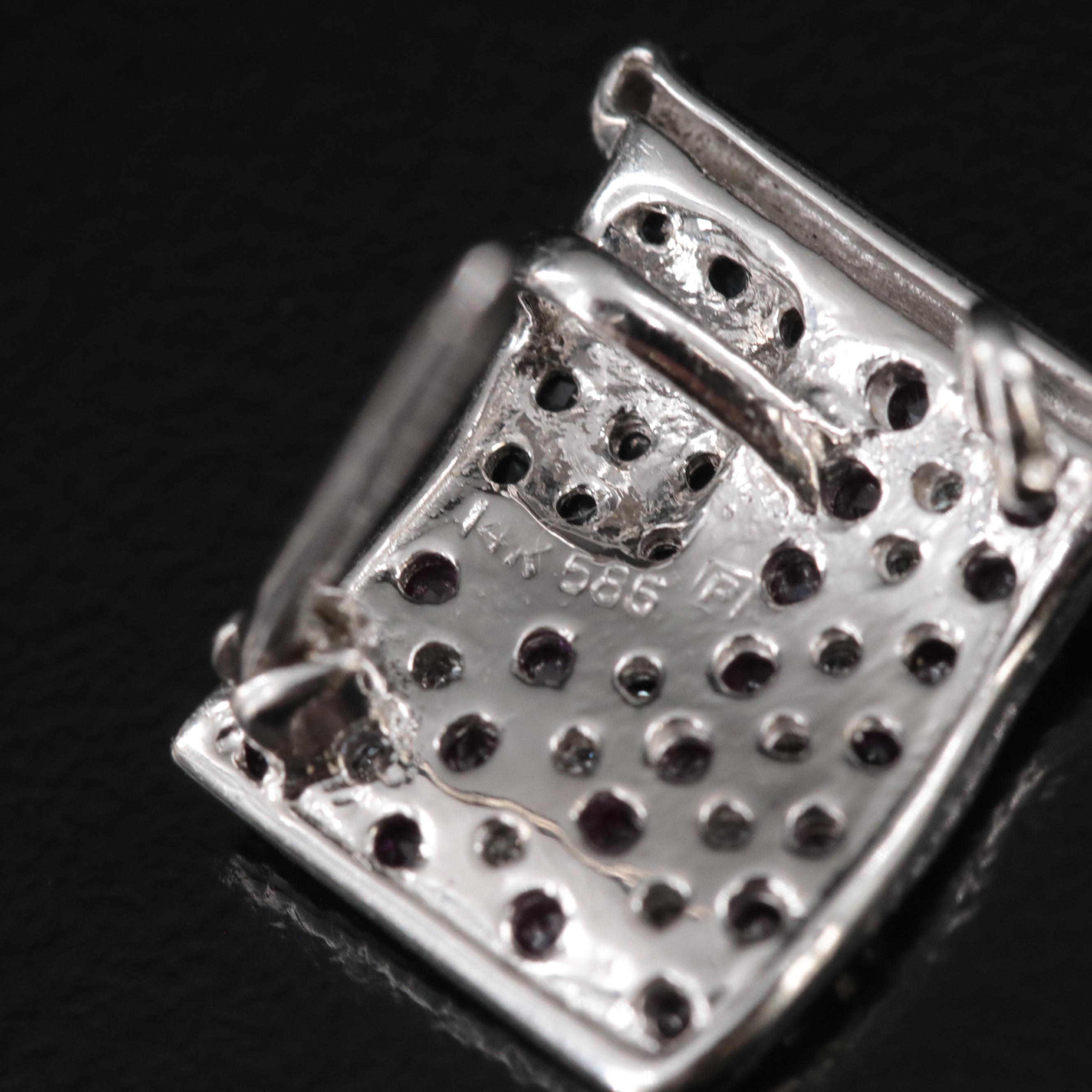 14K Ruby, Sapphire and Diamond American Flag Pin/Pendant