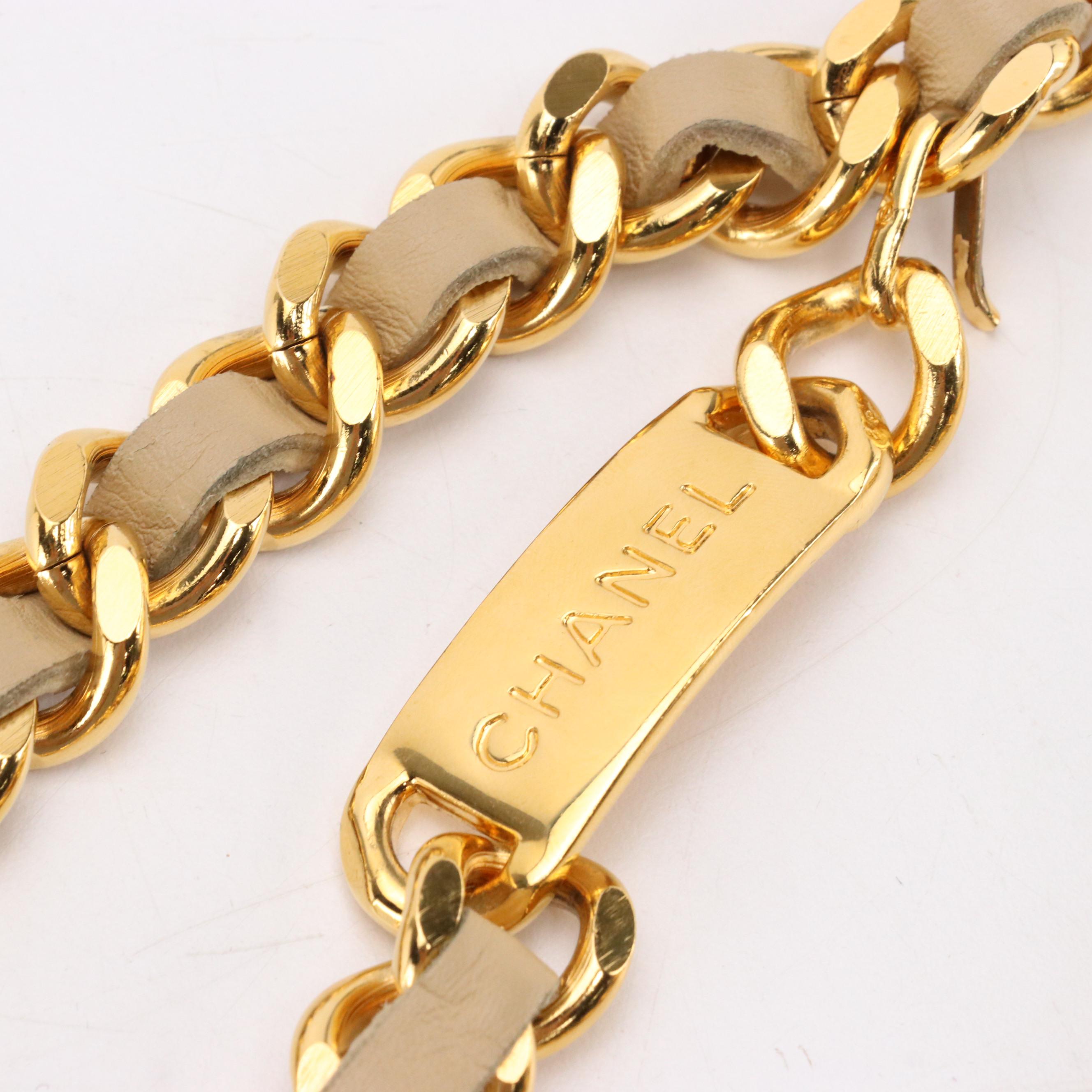 Chanel 31 Rue Cambon Medallion Interwoven Leather Chain Belt