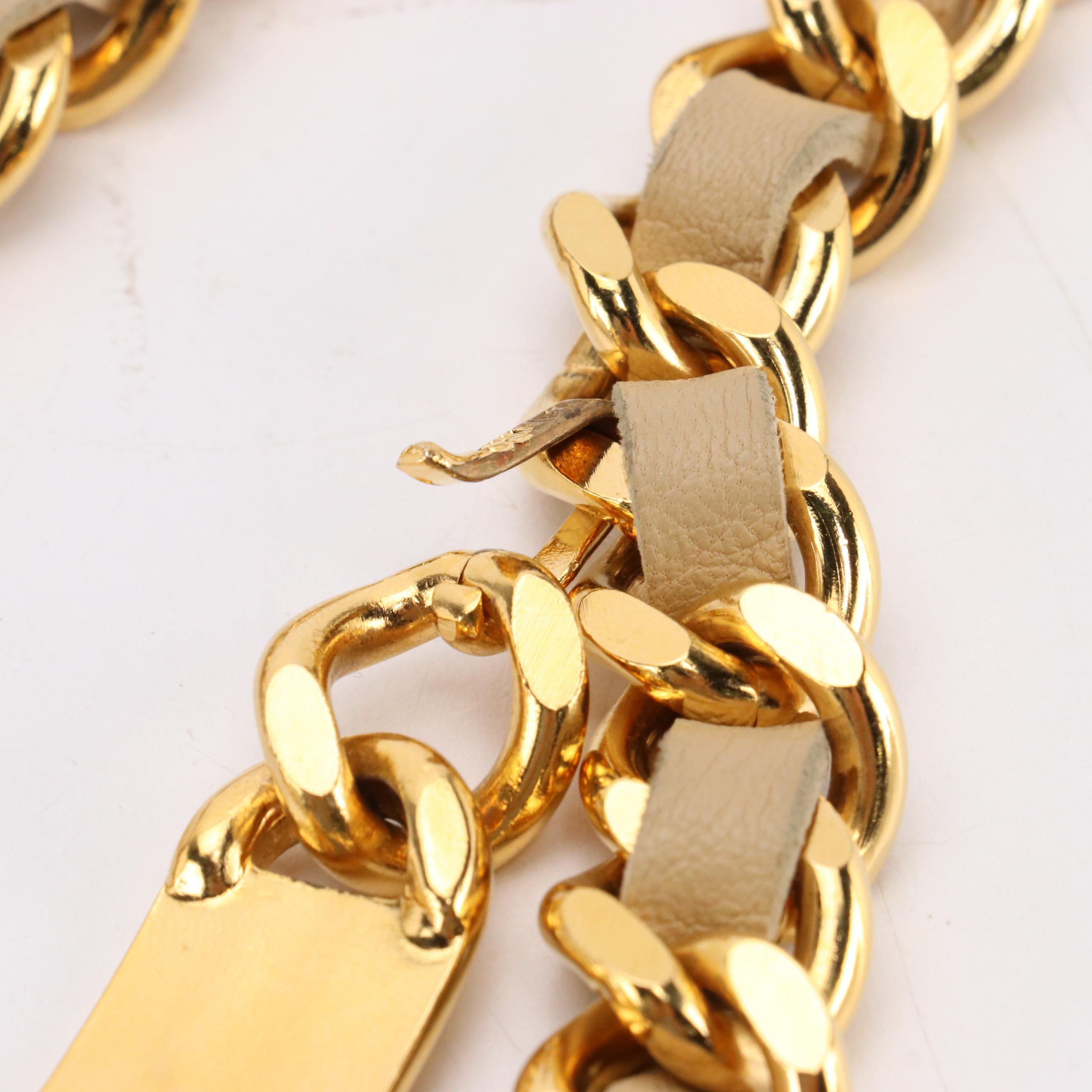 Chanel 31 Rue Cambon Medallion Interwoven Leather Chain Belt