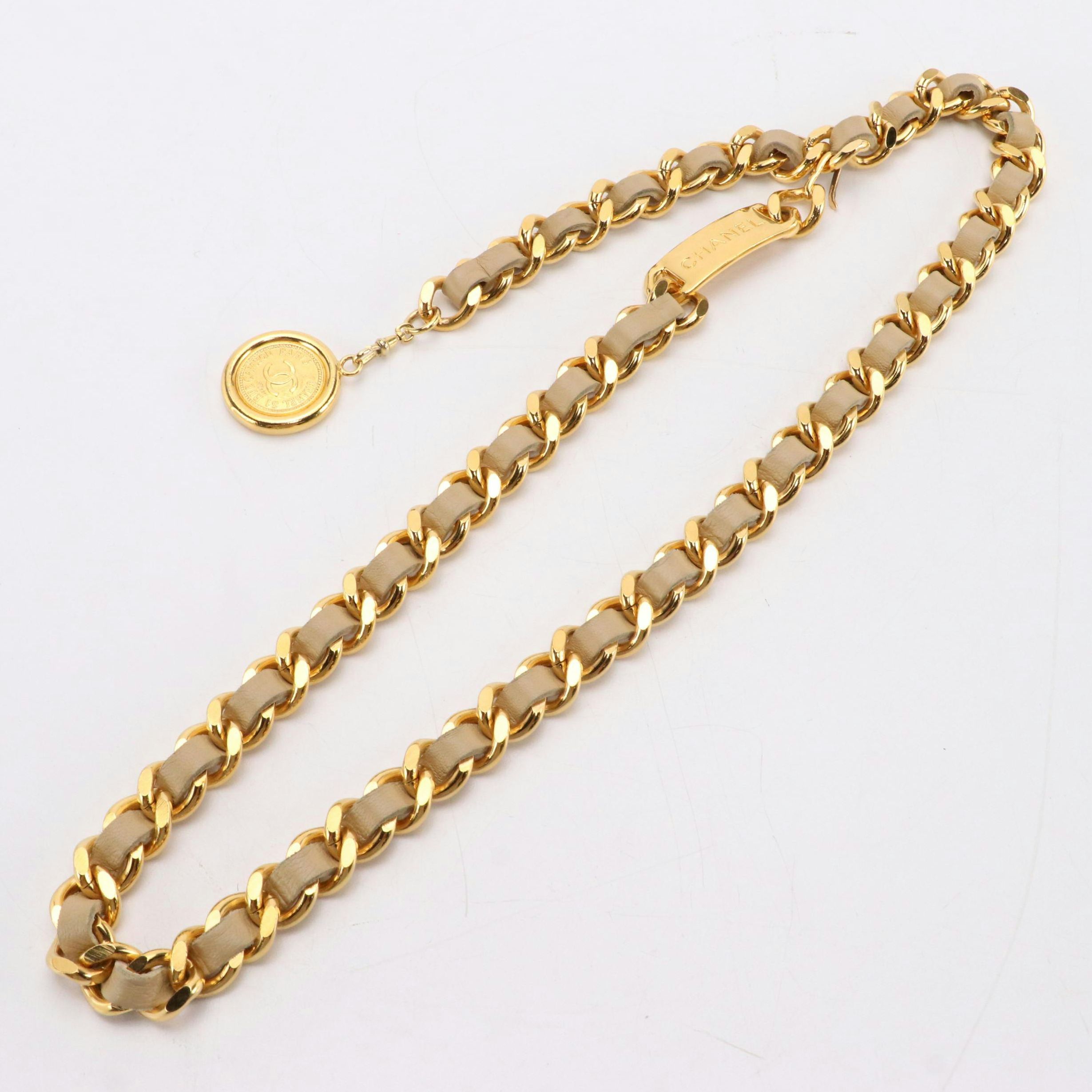 Chanel 31 Rue Cambon Medallion Interwoven Leather Chain Belt
