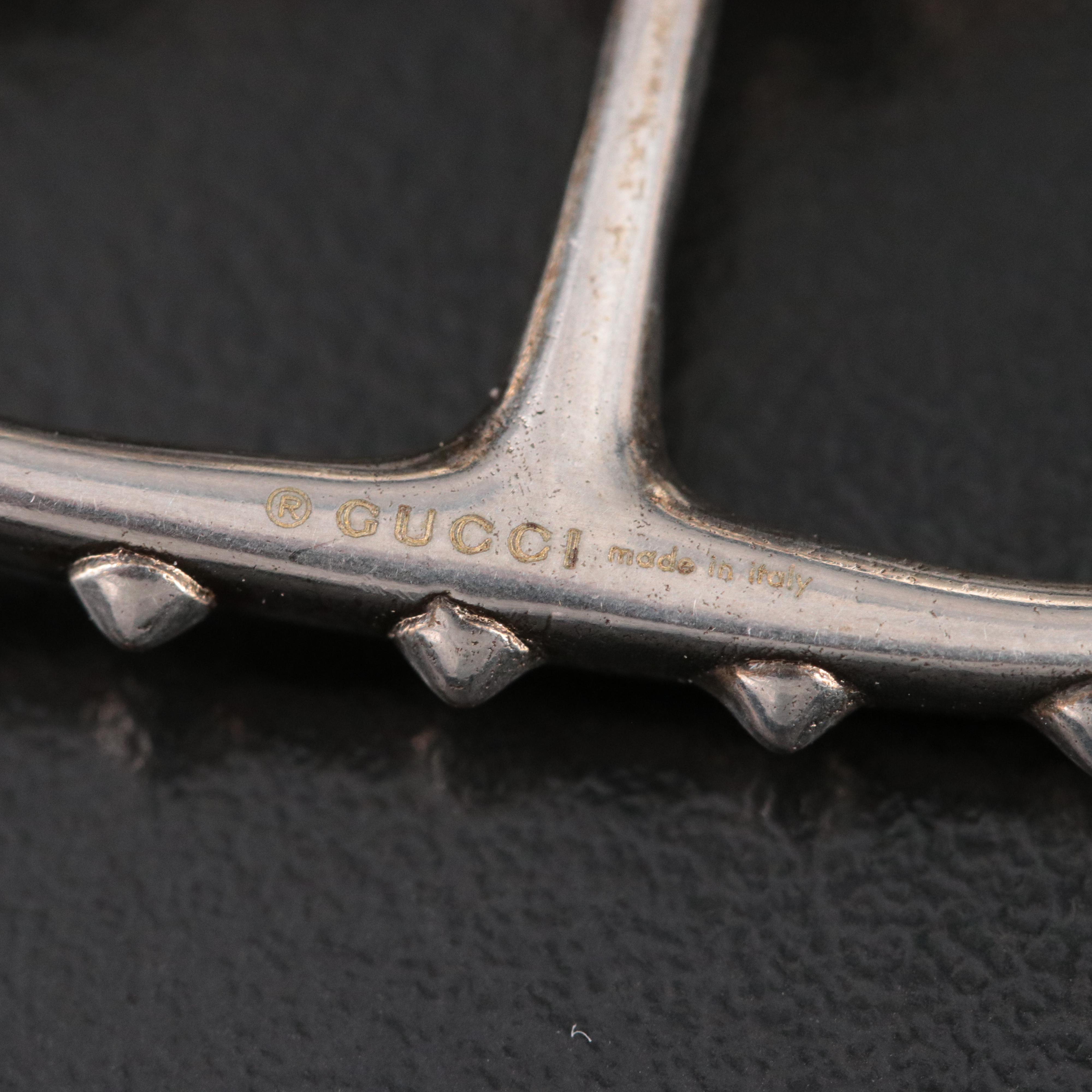 Gucci Faux Pearl Spike Feline Two Finger Ring