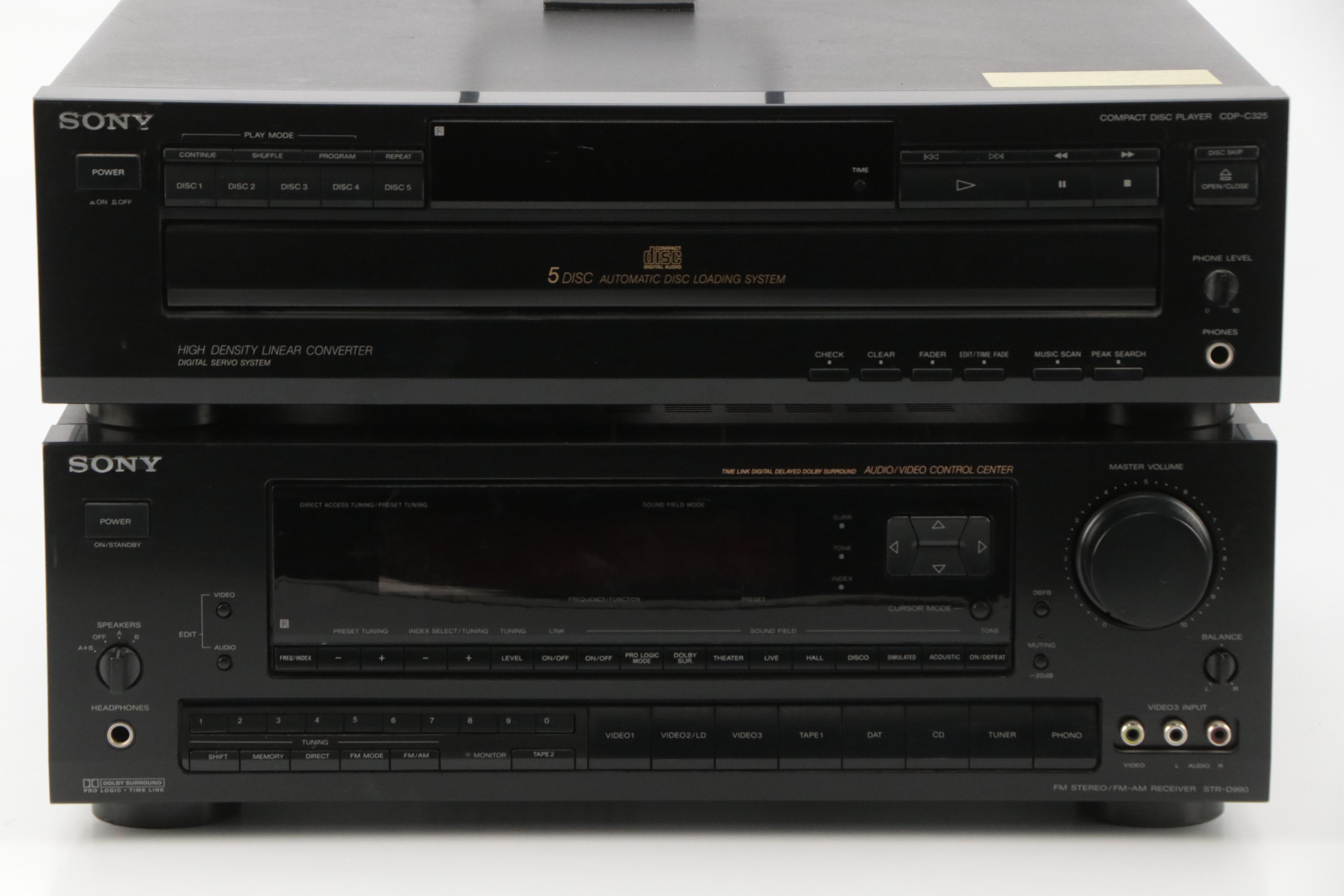 Sony STR-D990 A/V Control Center and CD-C325 Five-Disc CD Player