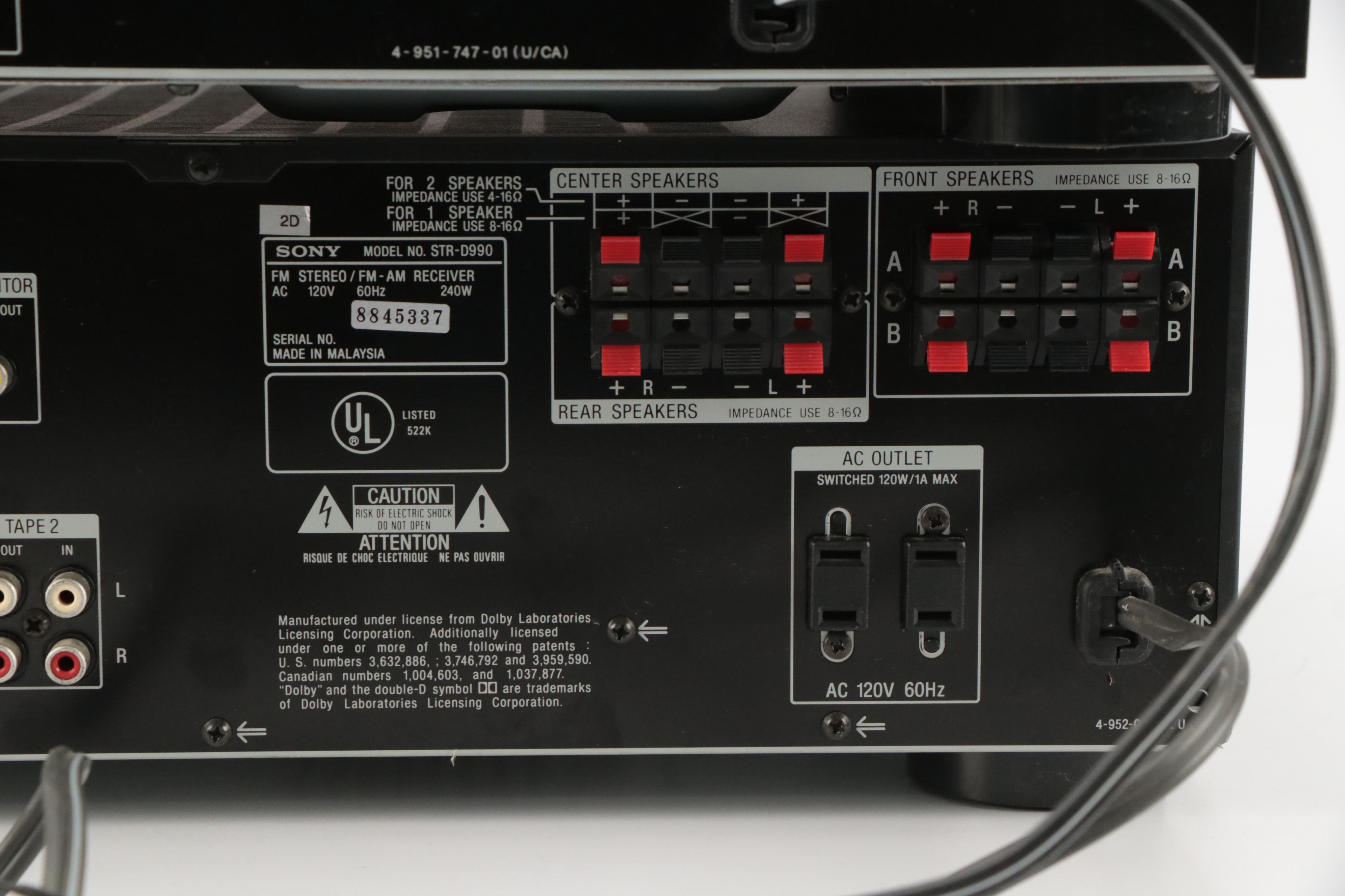 Sony STR-D990 A/V Control Center and CD-C325 Five-Disc CD Player