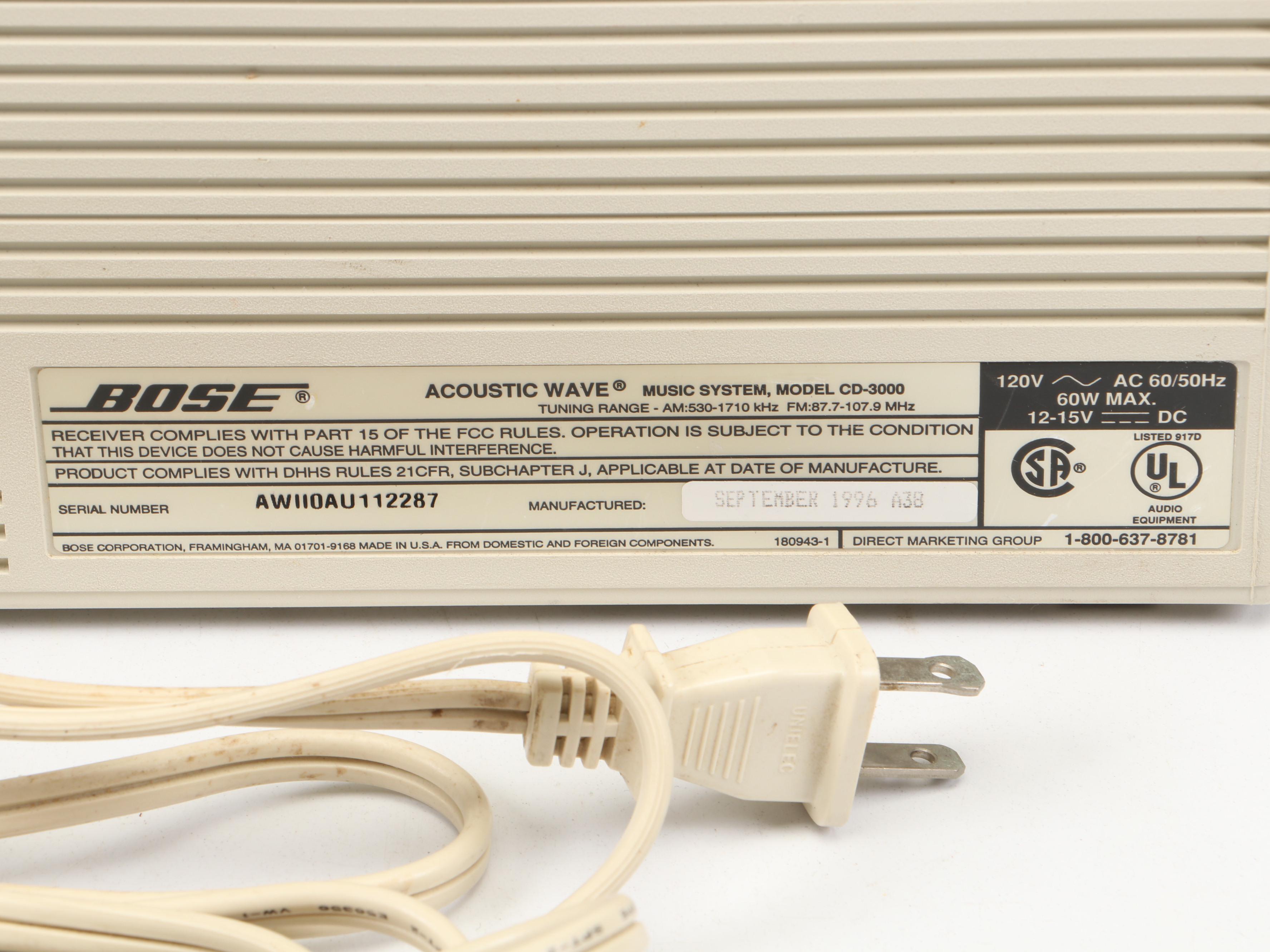 Bose Acoustic Wave Music System CD and Radio with Remote, 1996