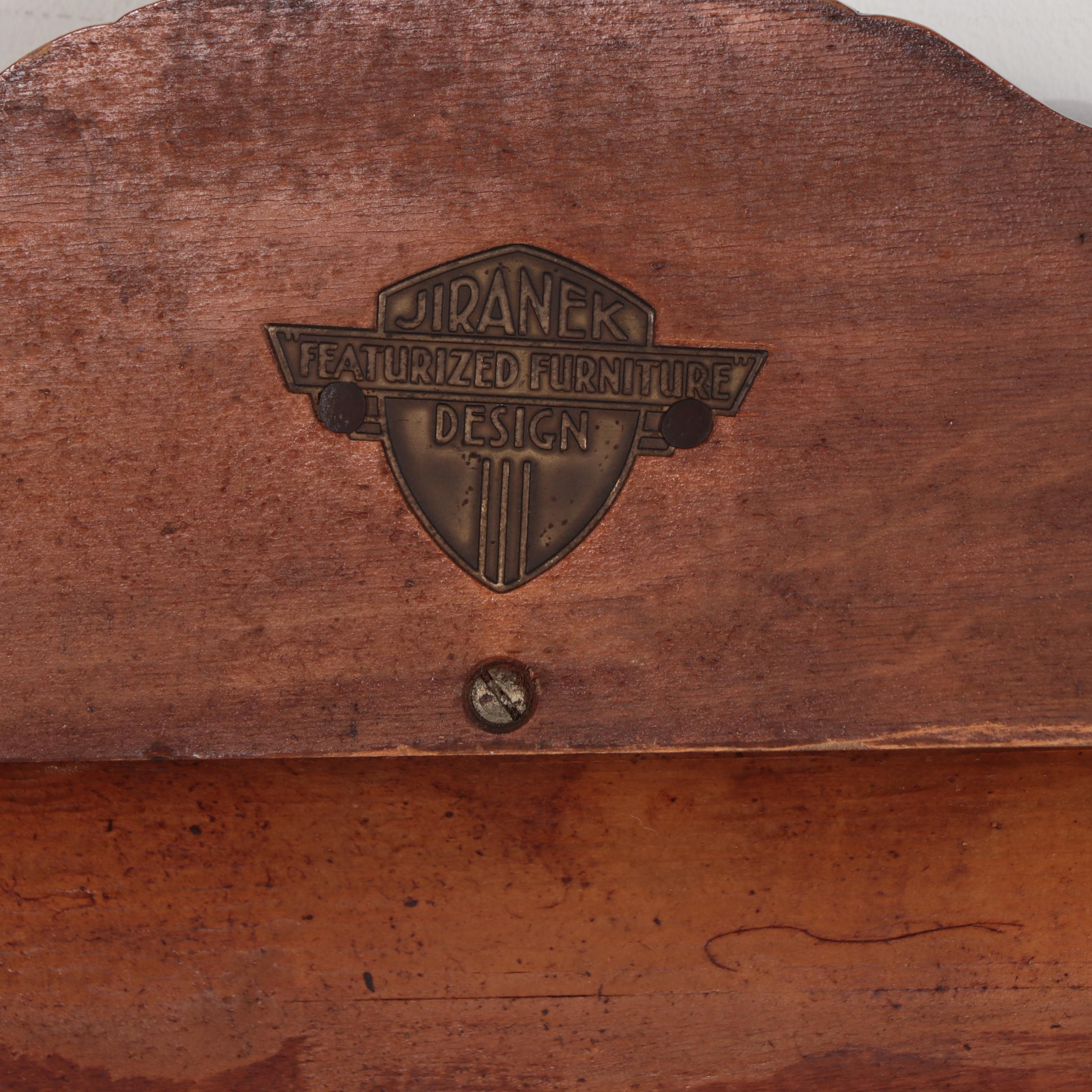 Jiranek Art Deco Walnut Full Size Headboard and Footboard, Circa 1930