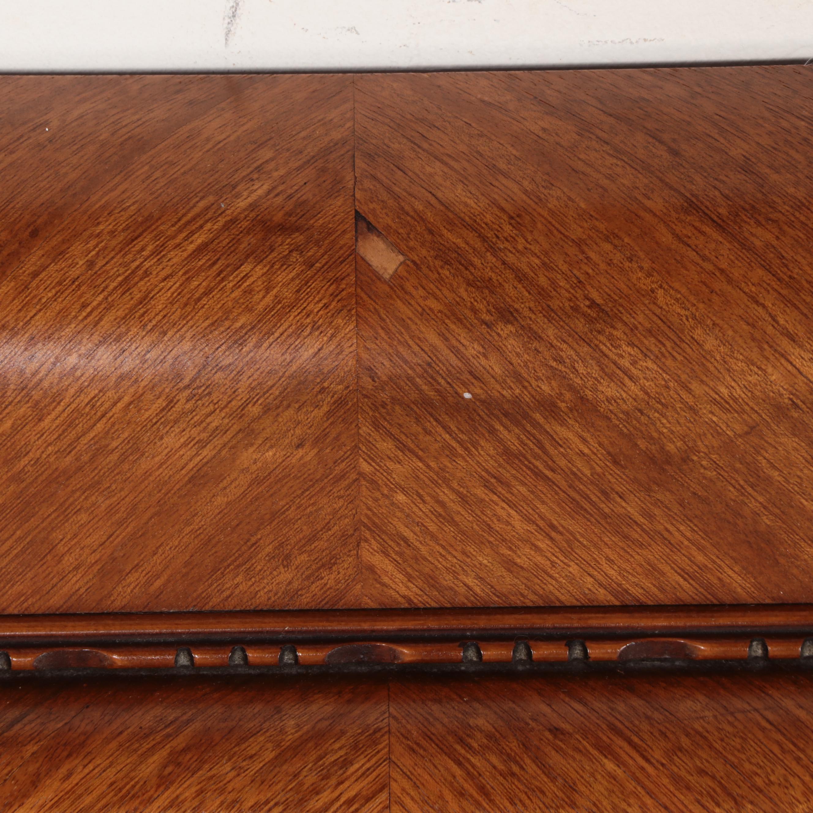 Jiranek Art Deco Walnut Full Size Headboard and Footboard, Circa 1930