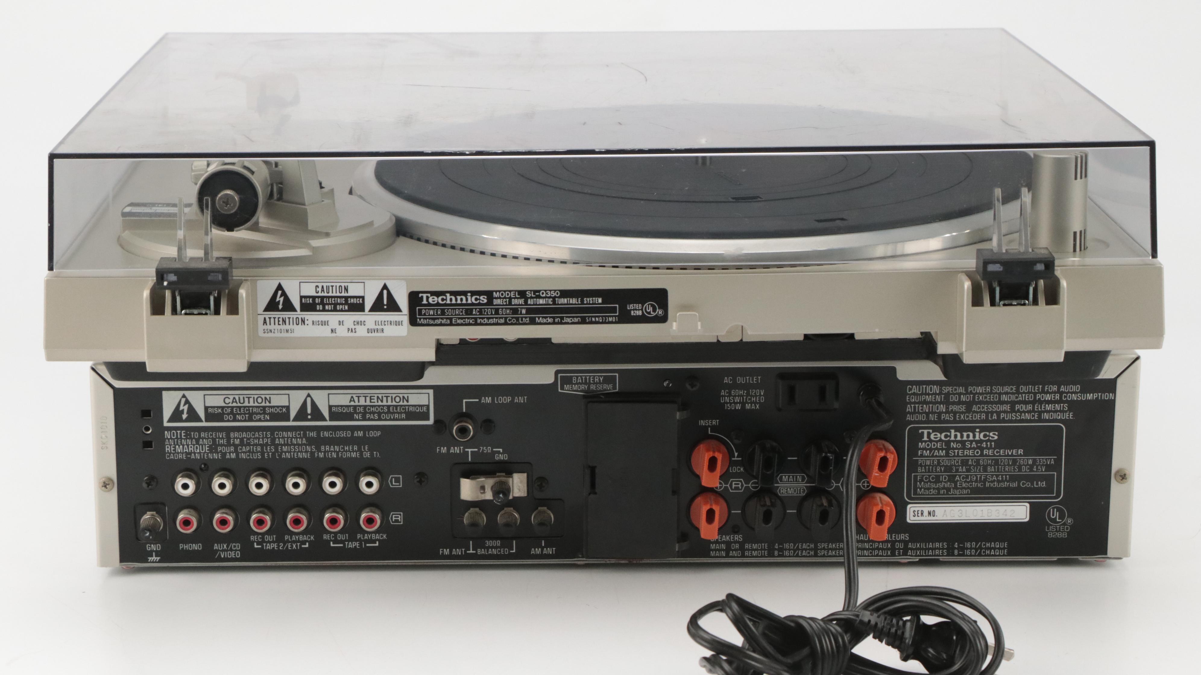 Technics SA-411 FM/AM Stereo Receiver and SL-Q350 Direct Drive Turntable System